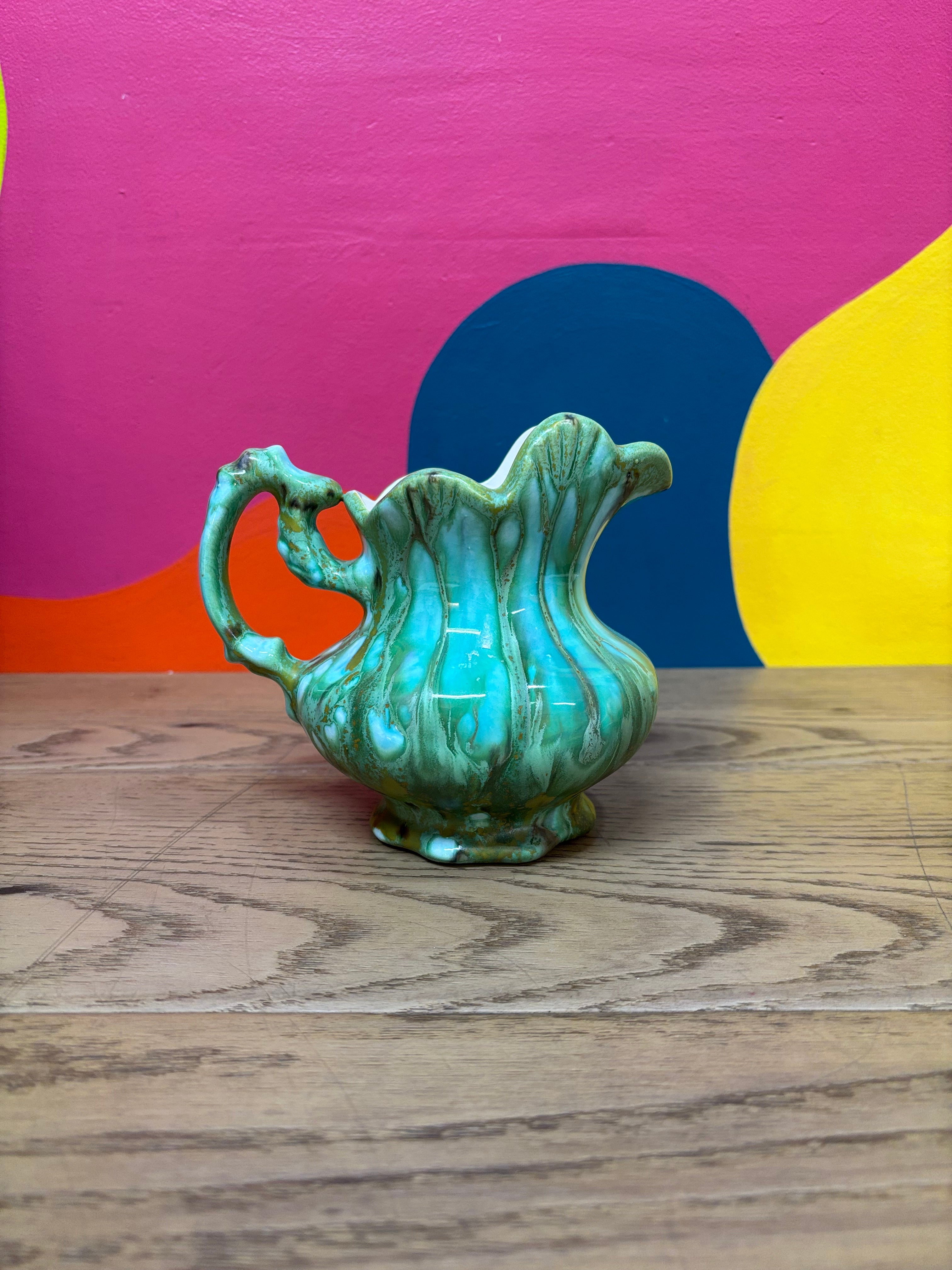 Small Blue & Green Pitcher