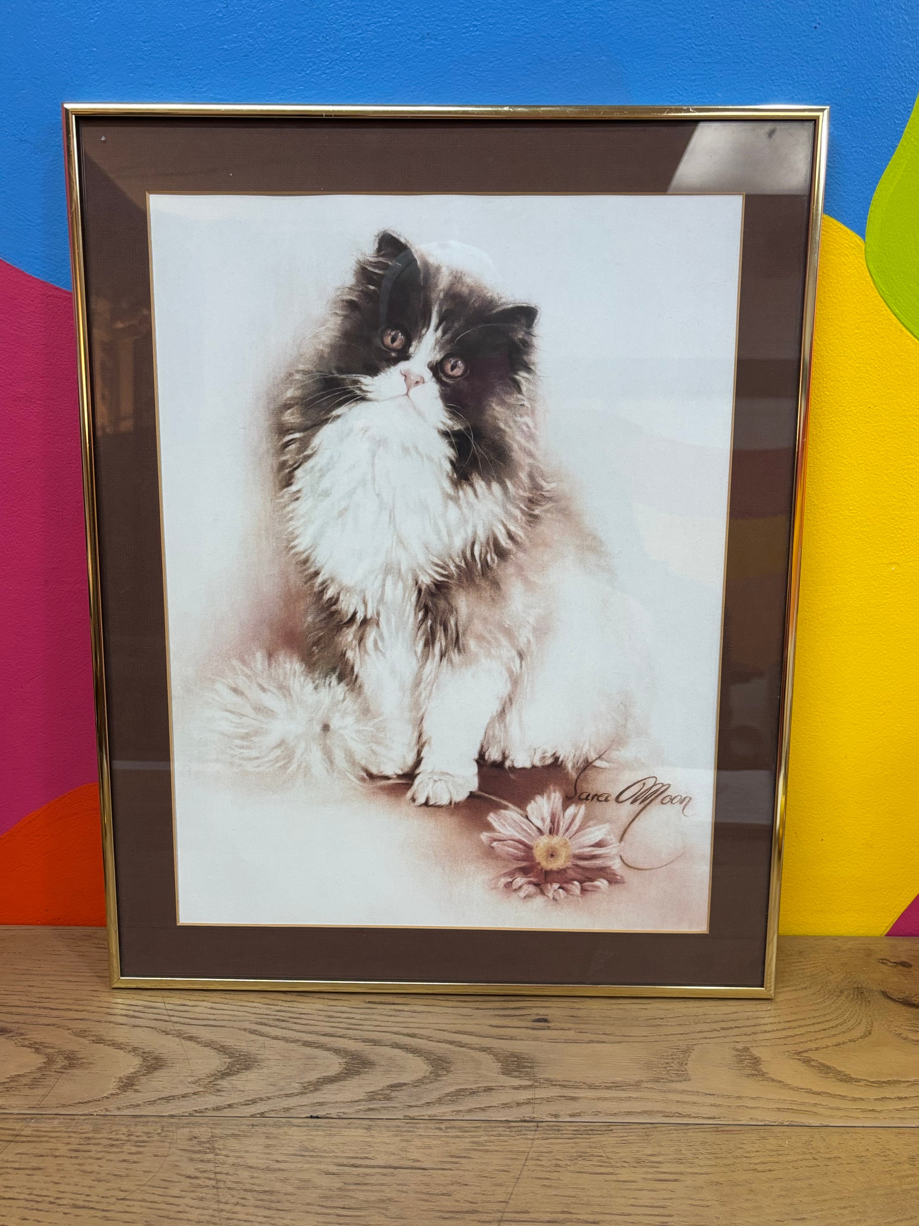 "Cat with Flower" by Sara Moon