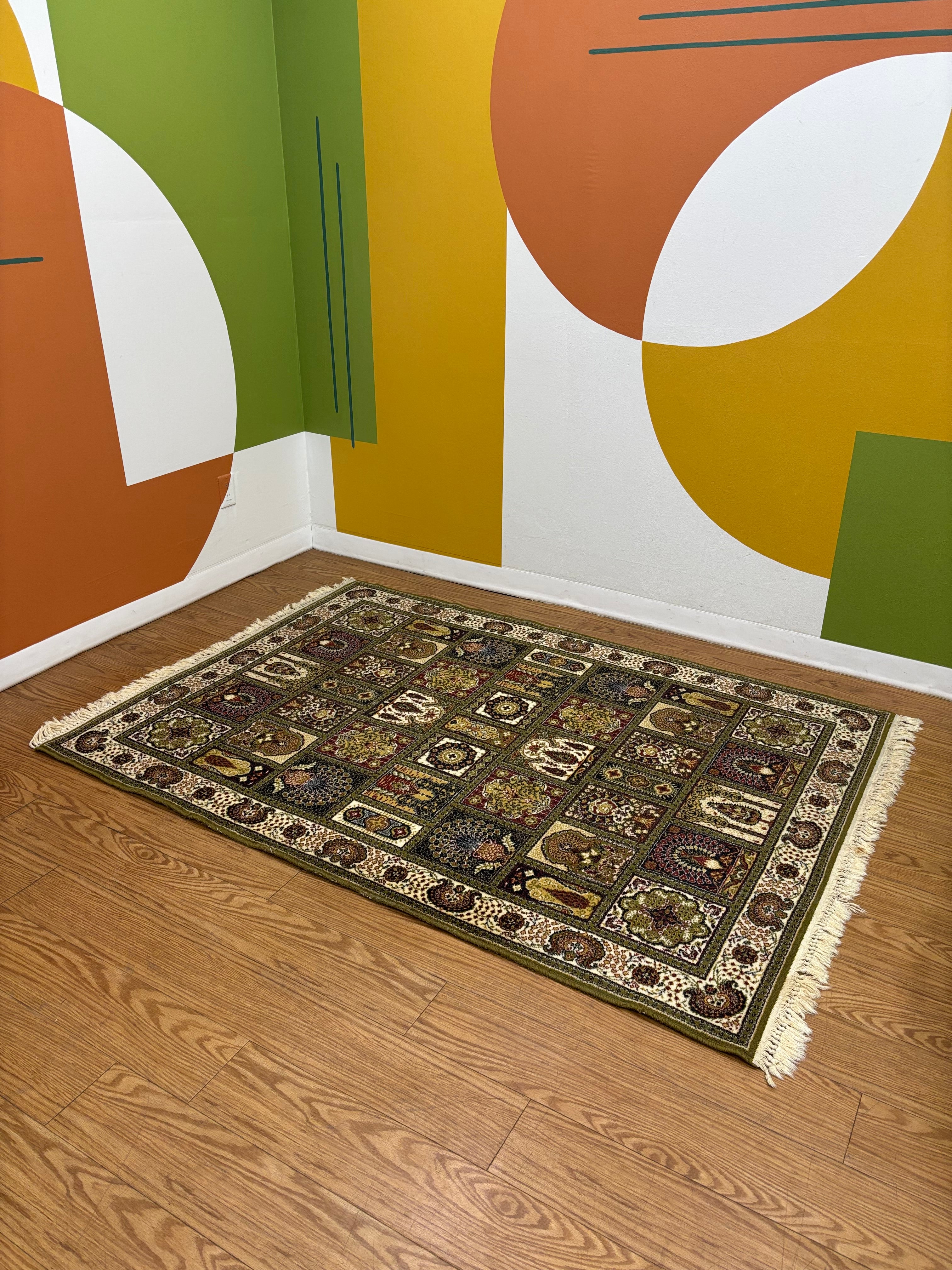 Green Grid Rug
