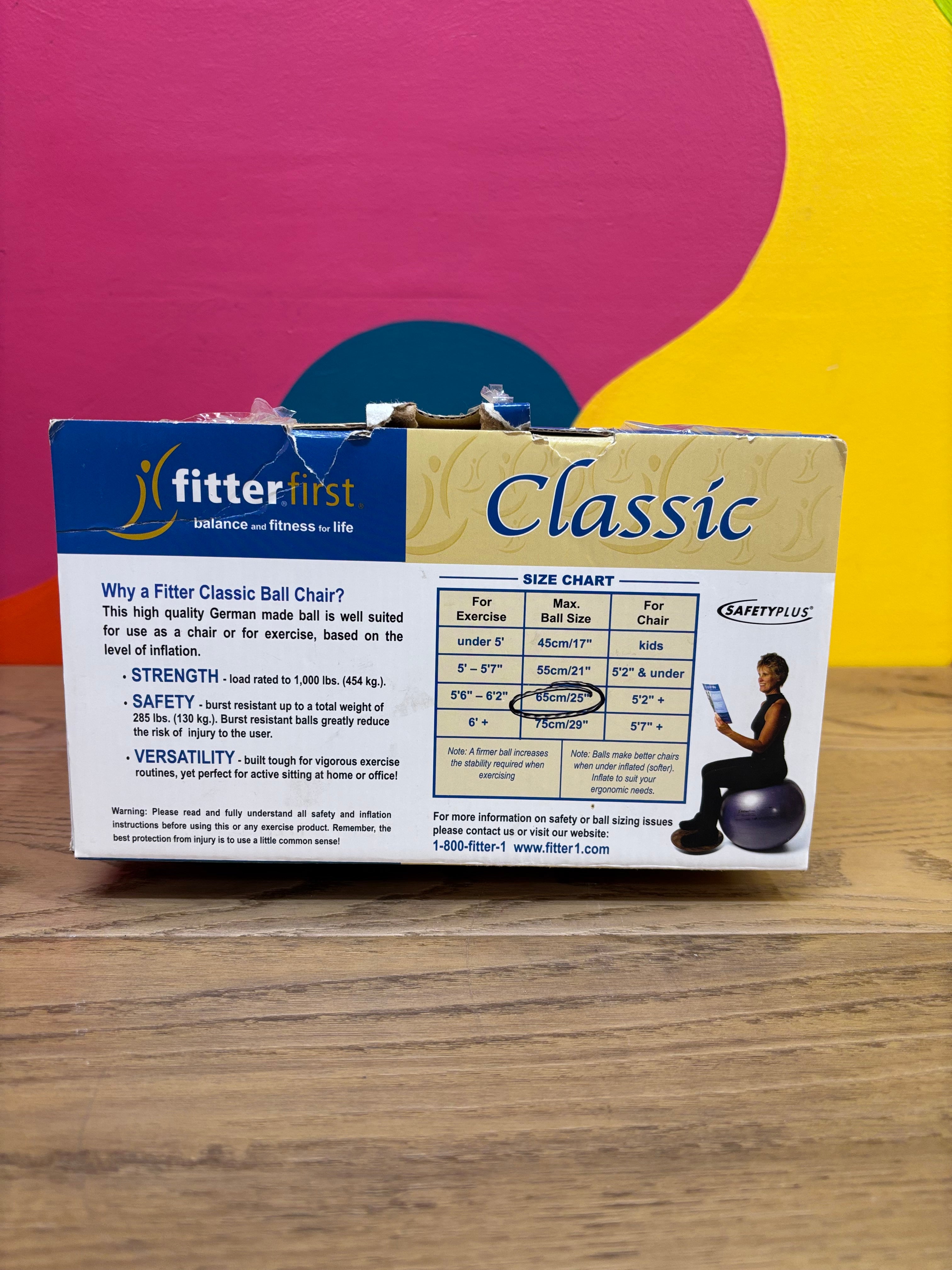 Fitterfirst Classic Blue Exercise Ball Chair