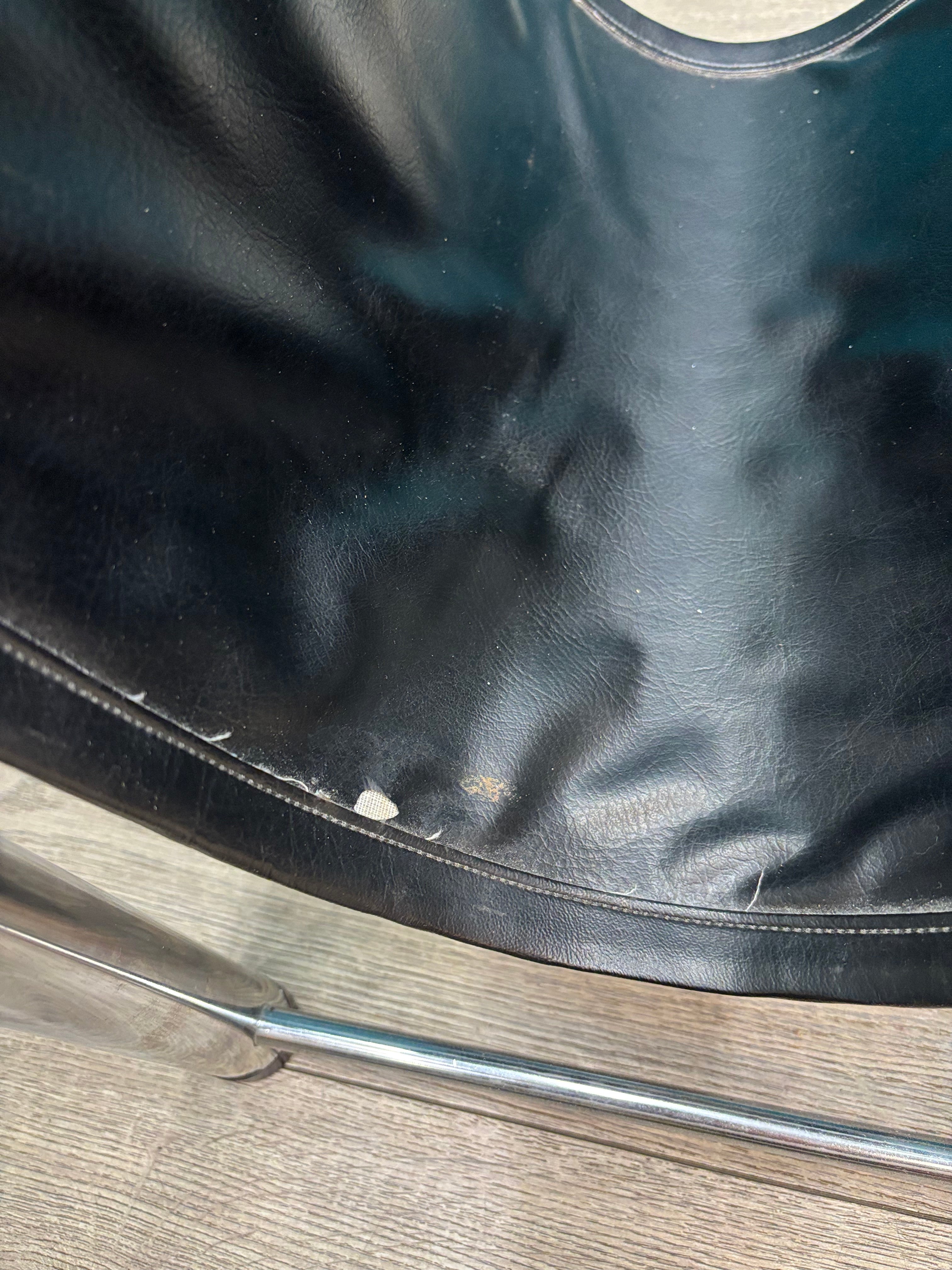 Chrome & Black Vinyl Magazine Rack