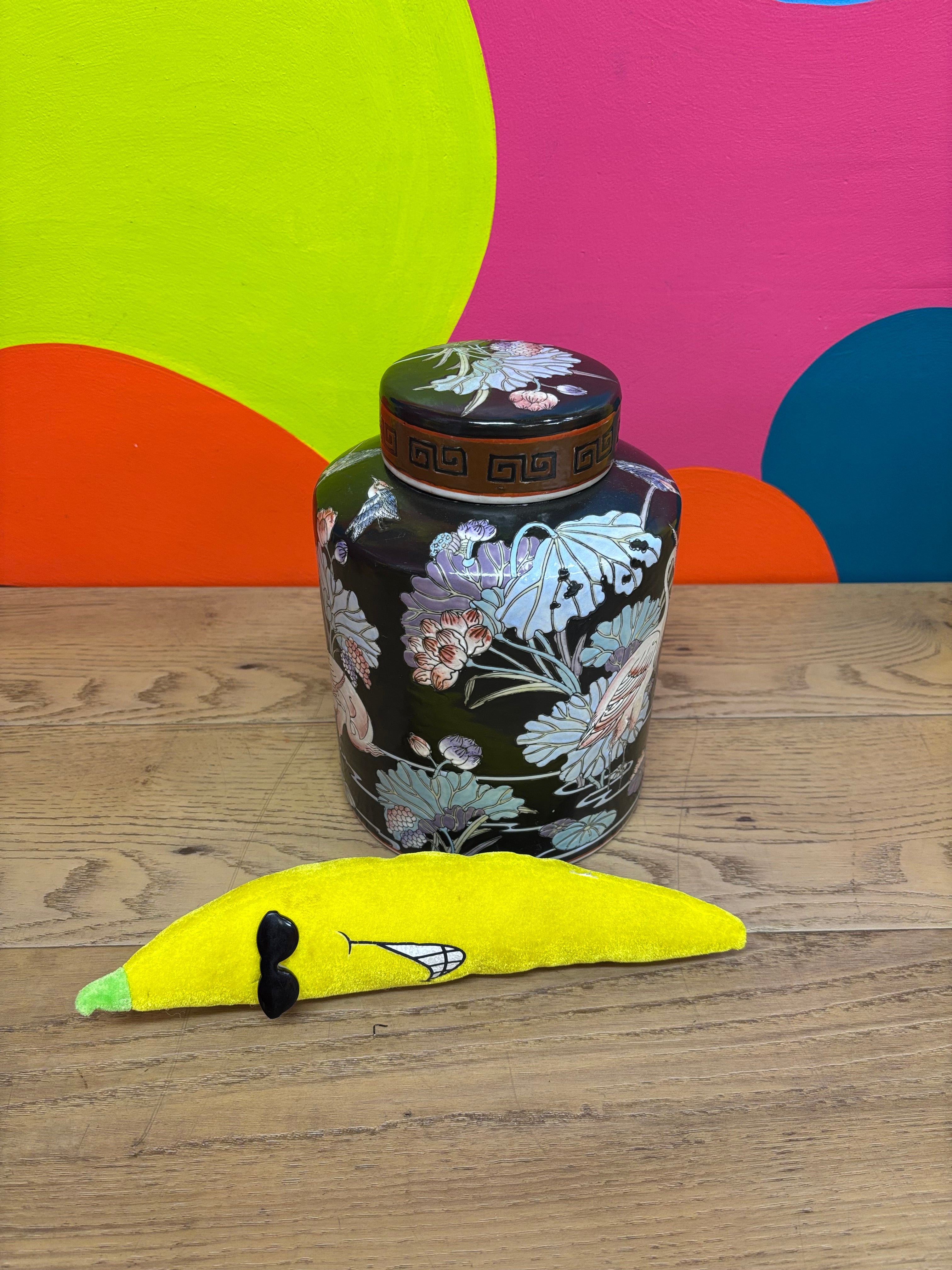 Floral Jar with Lid