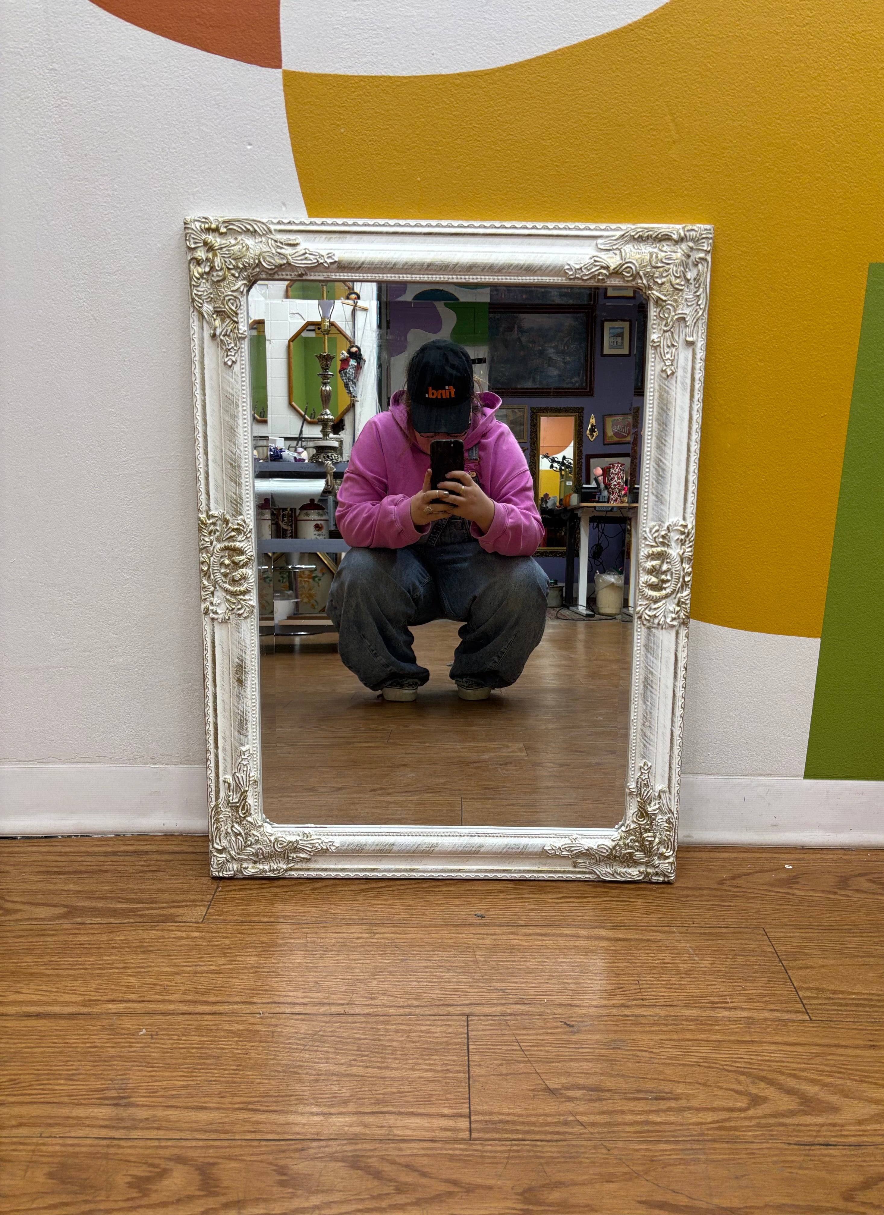White Framed Mirror