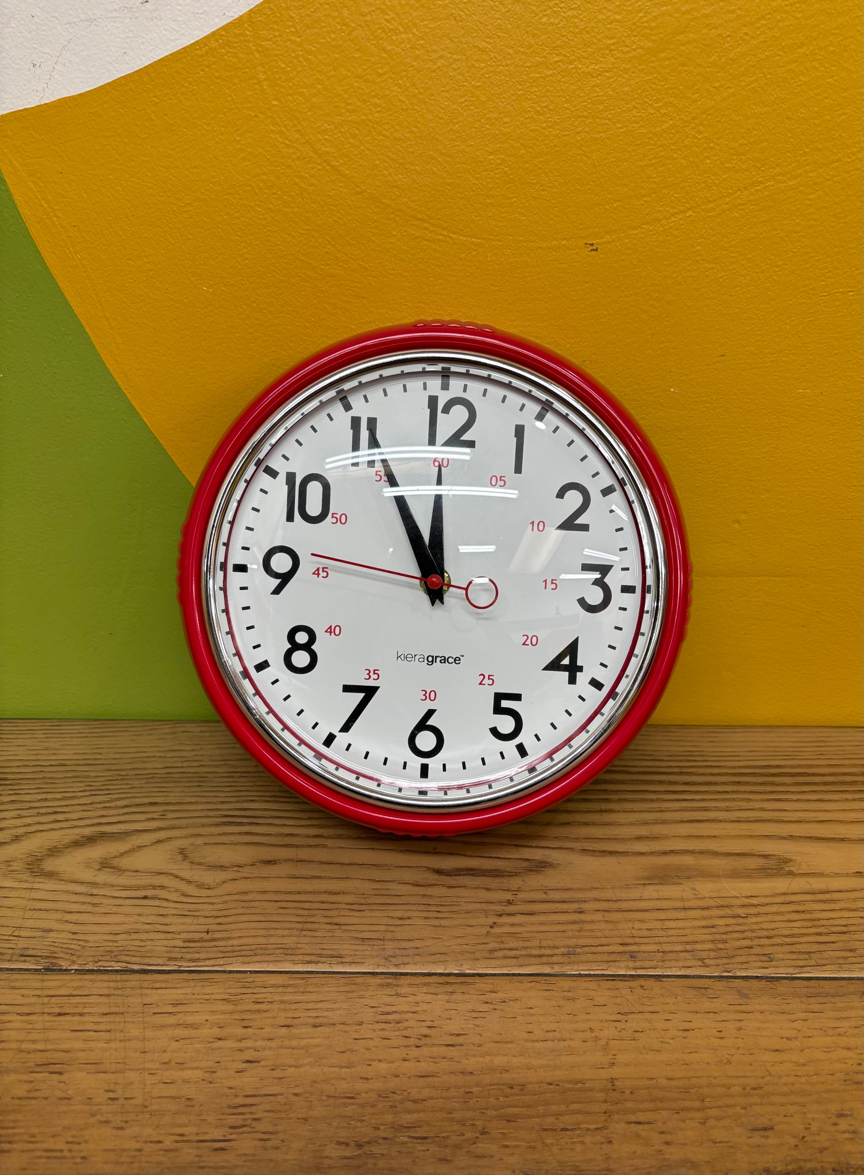 Kieragrace 9.5" Retro Red Clock