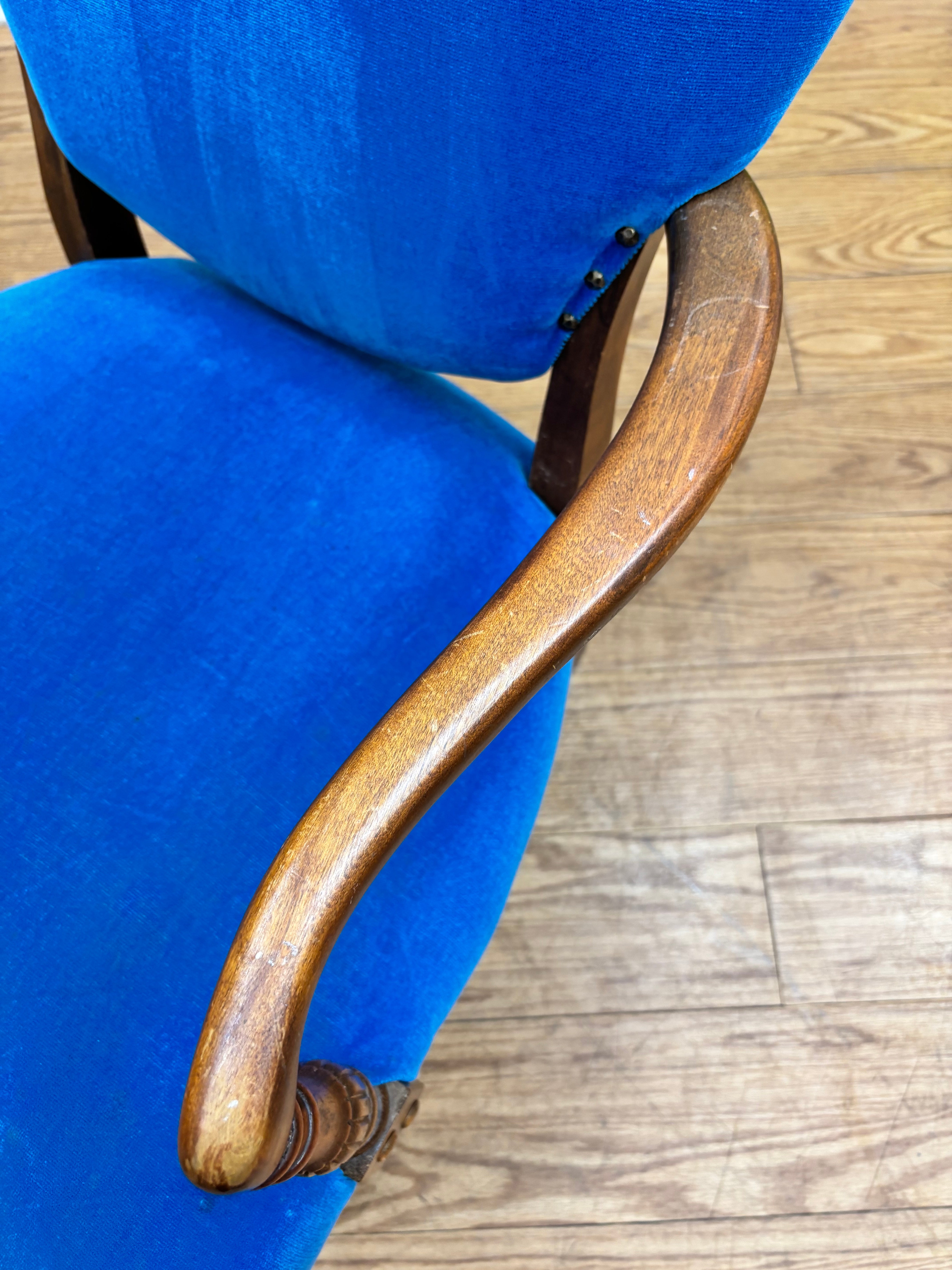 Blue Velvet Armchair