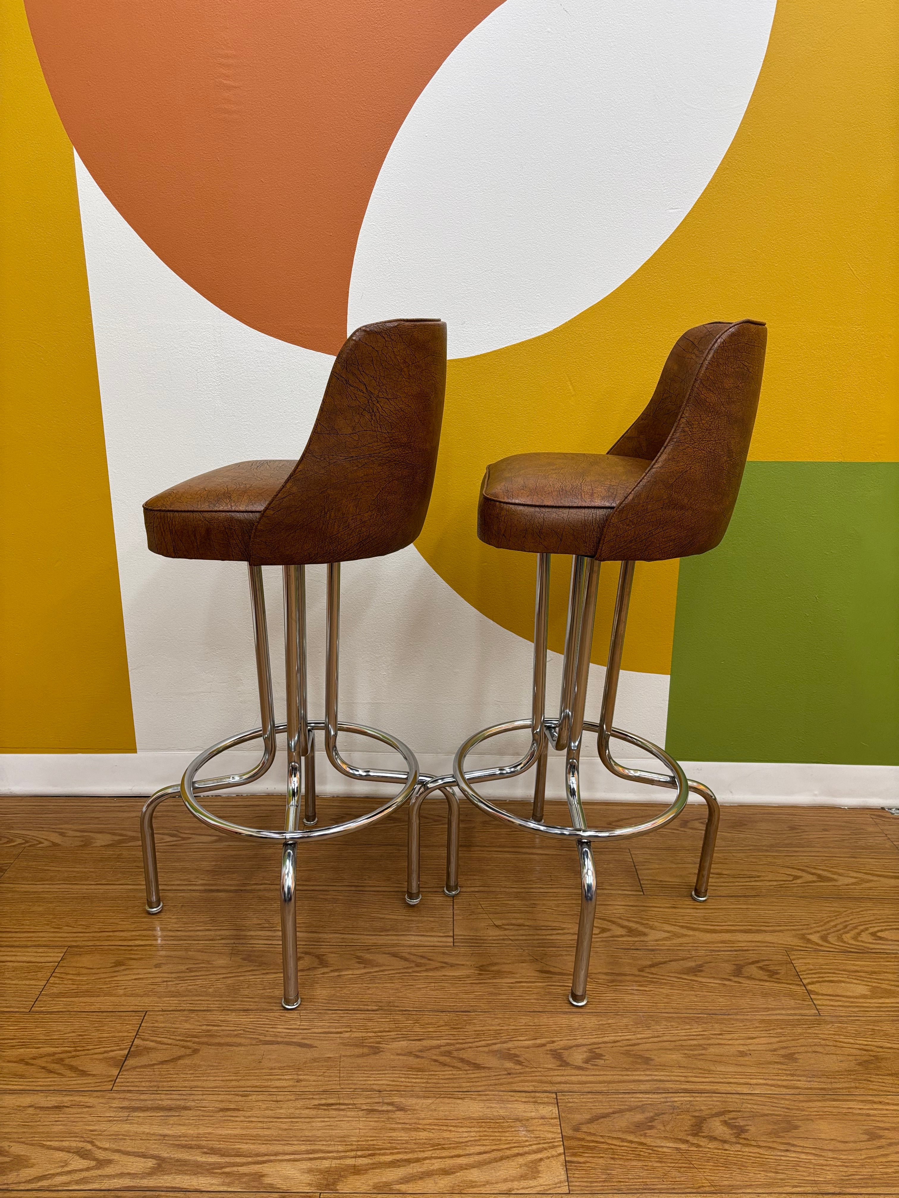 (2) Brown Barstools