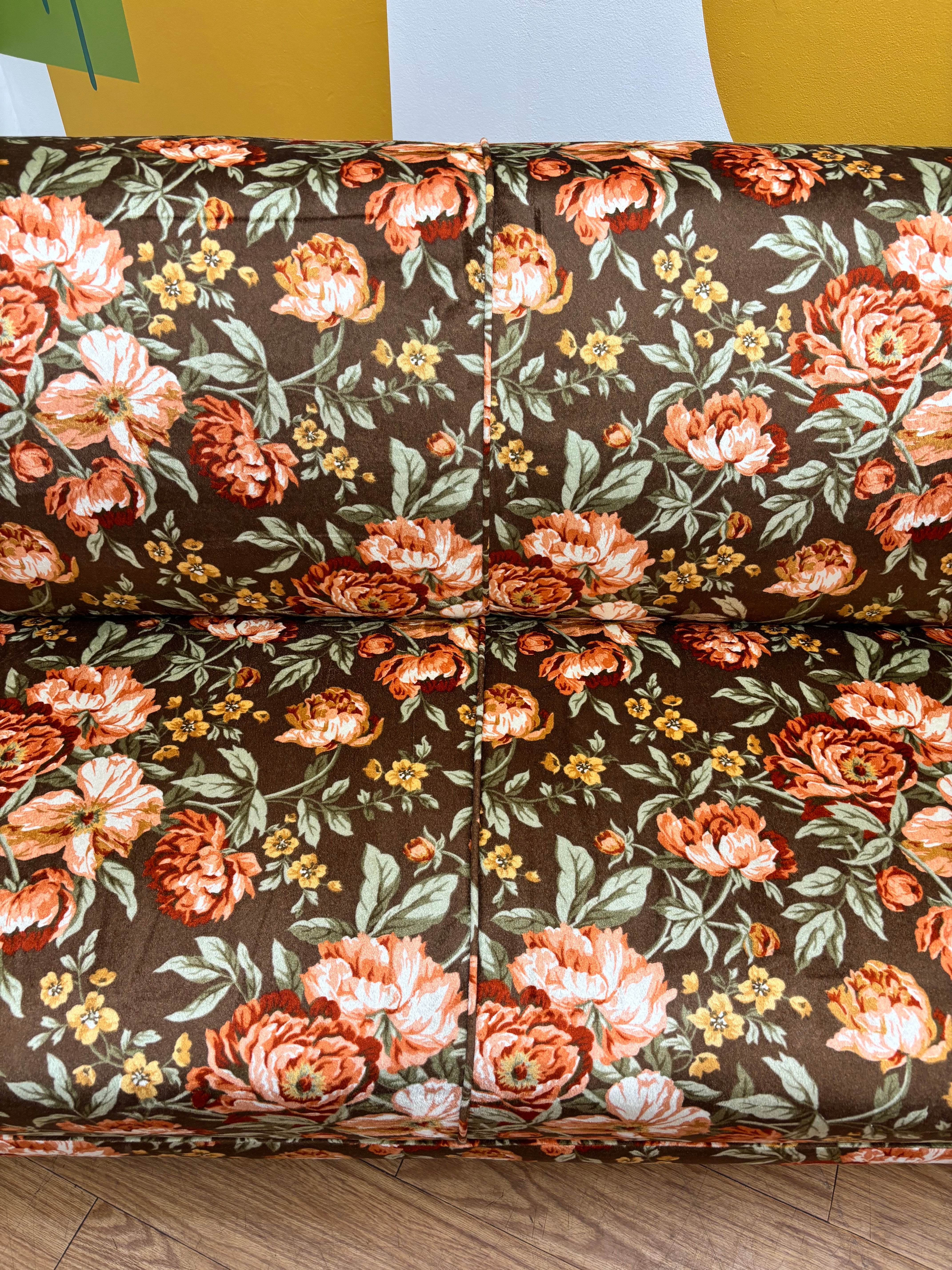 Brown Floral Sofa