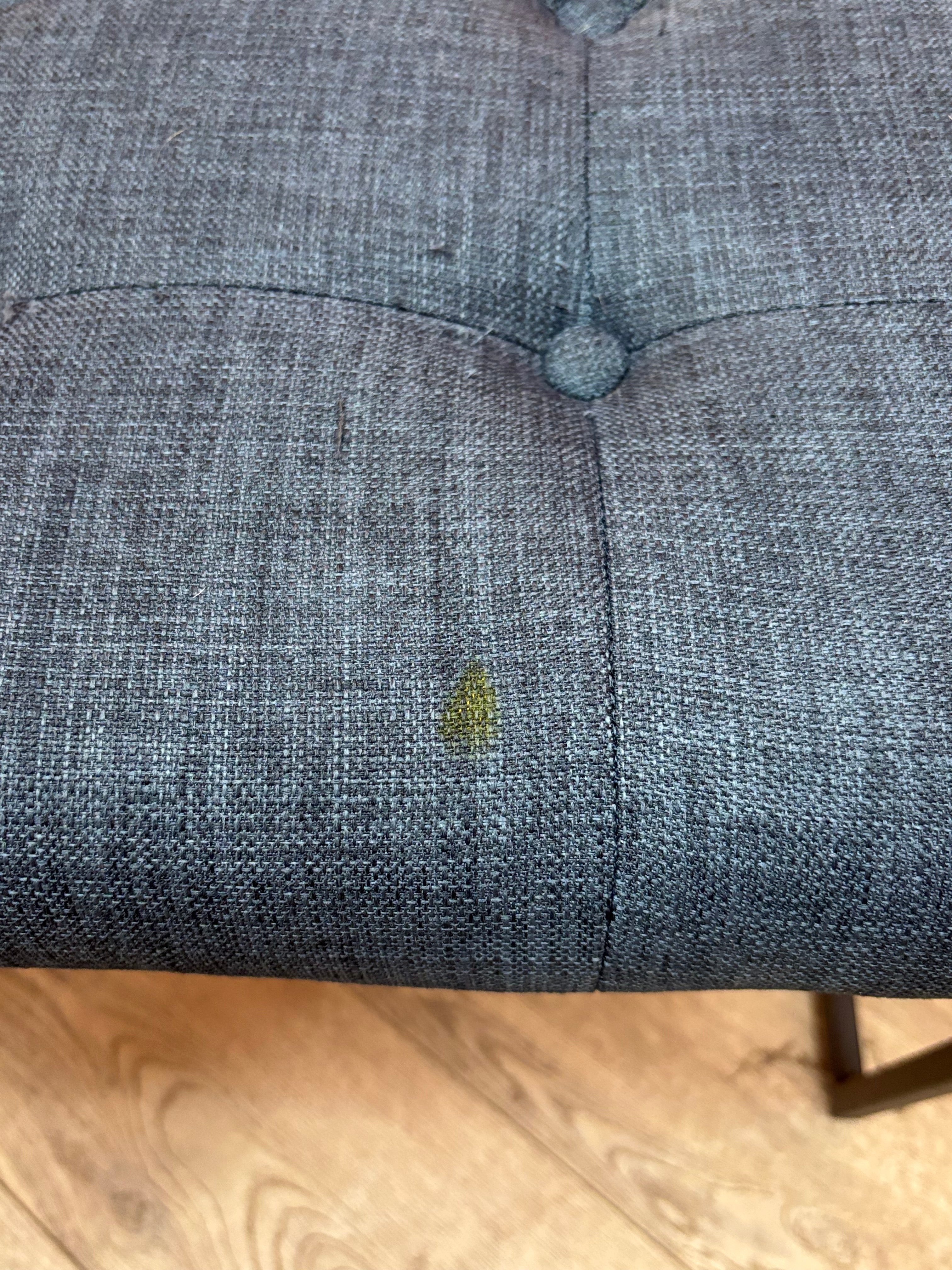 Blue Fabric Bench