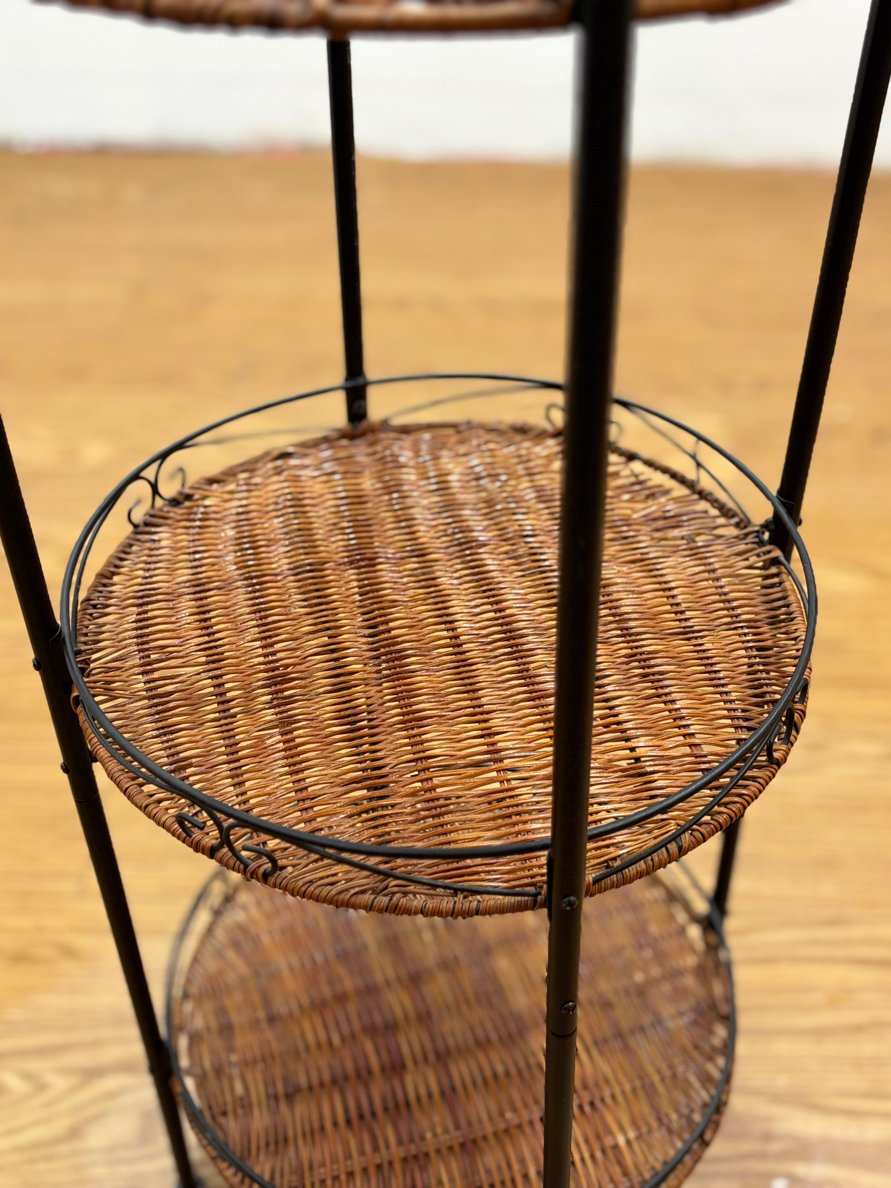 3 Tier Wicker Shelf