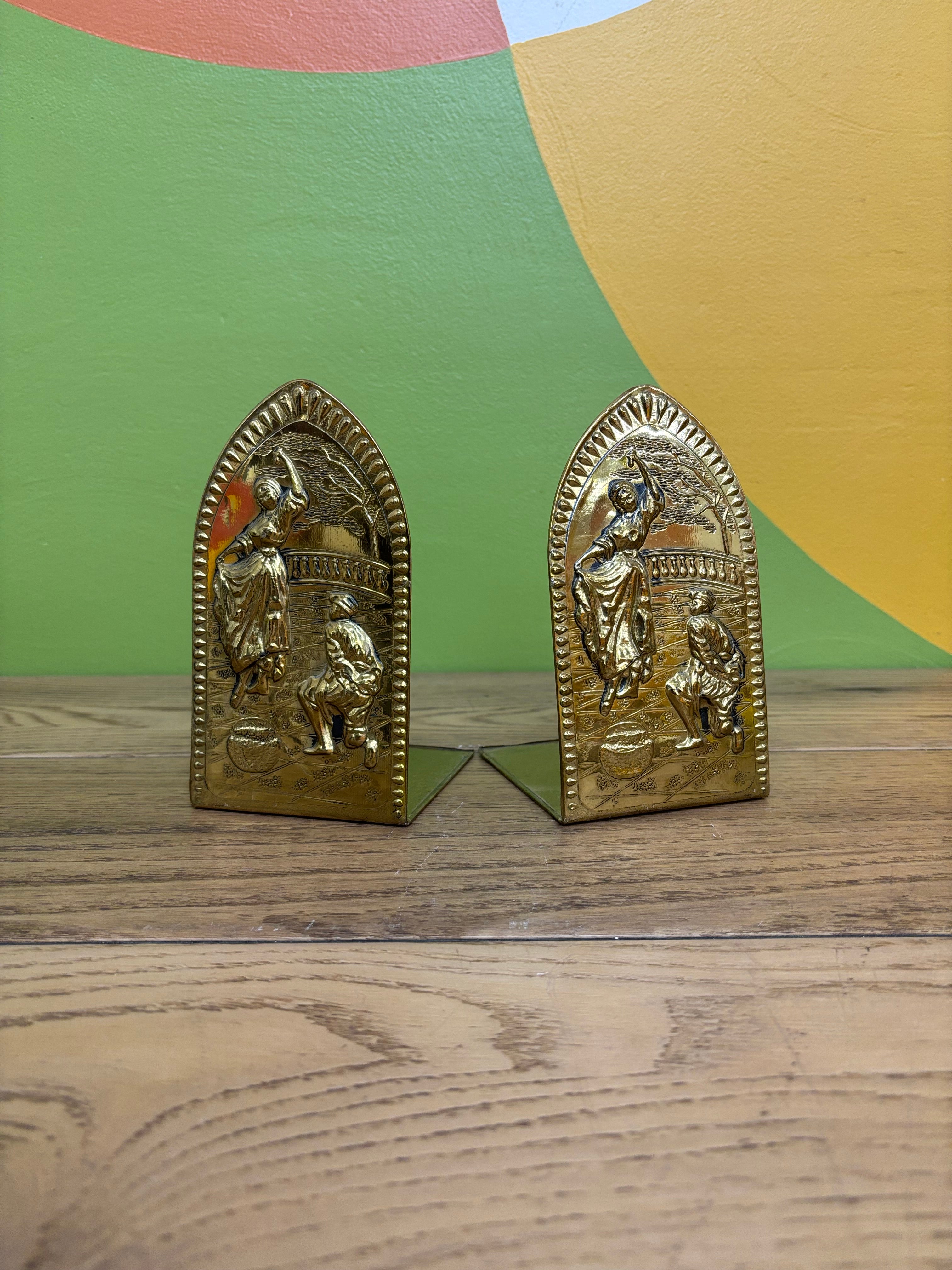 Gold Toned Bookends