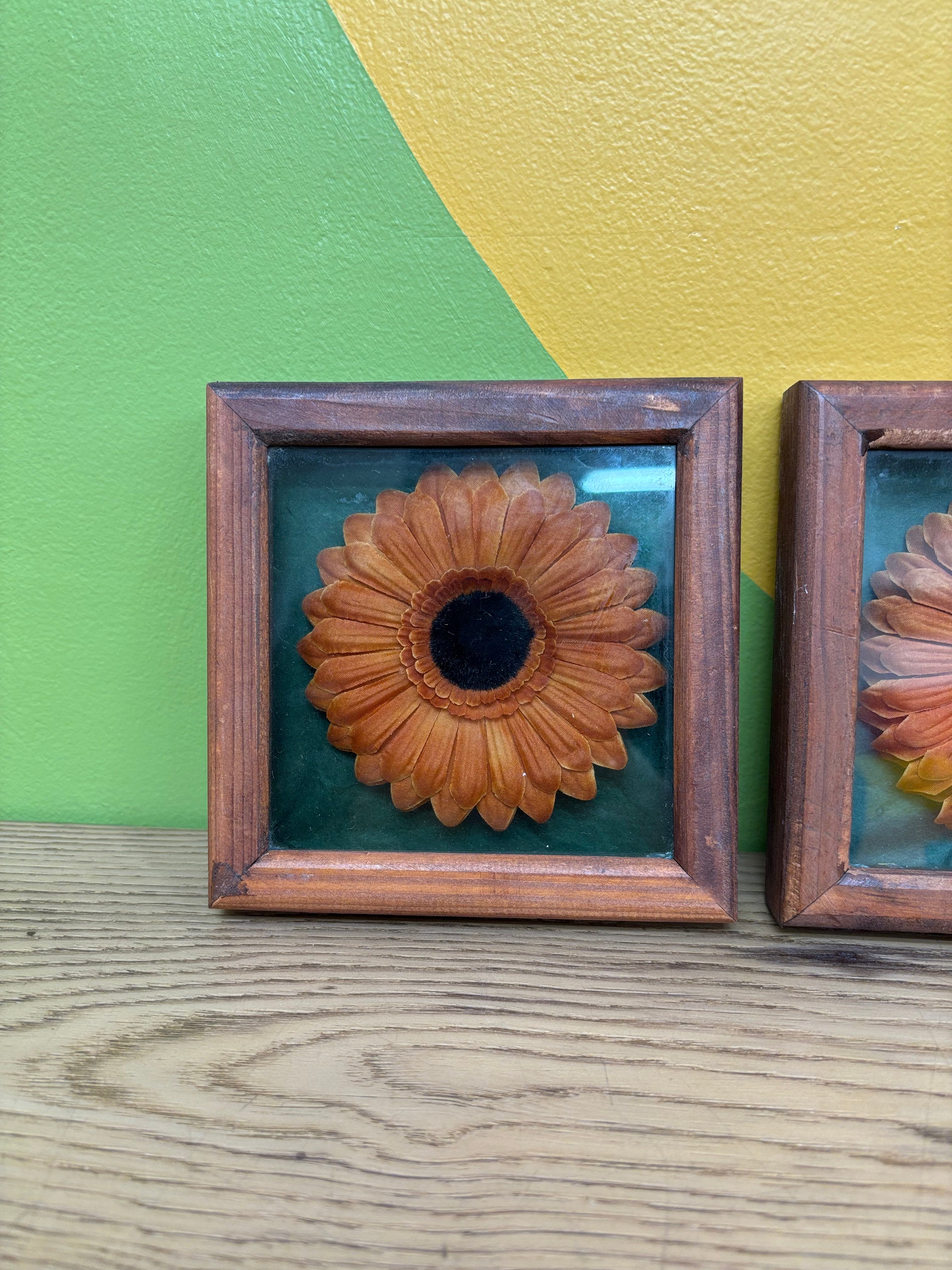 (2) Flower Art Pieces