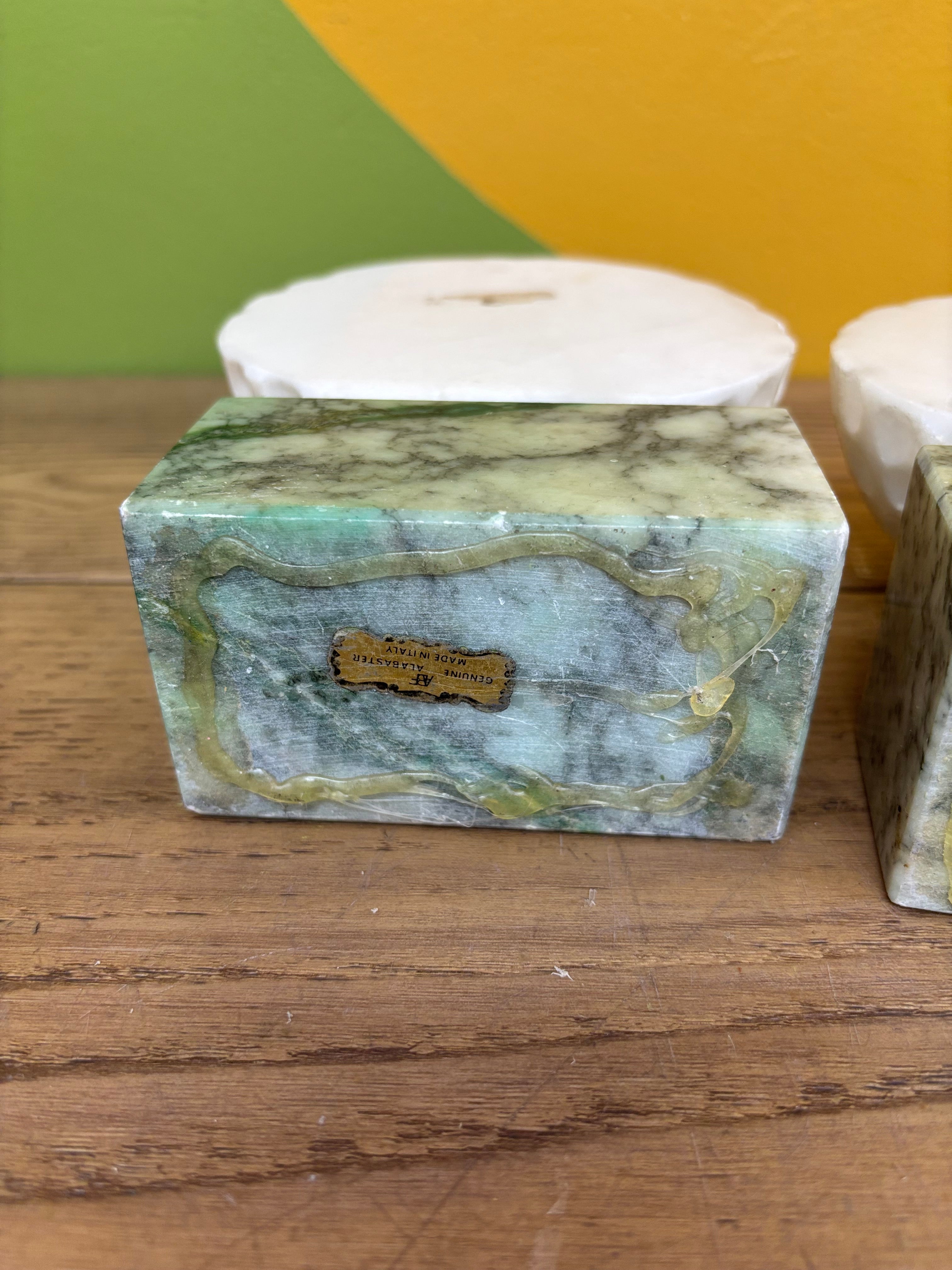 Alabaster Golf Ball Bookends