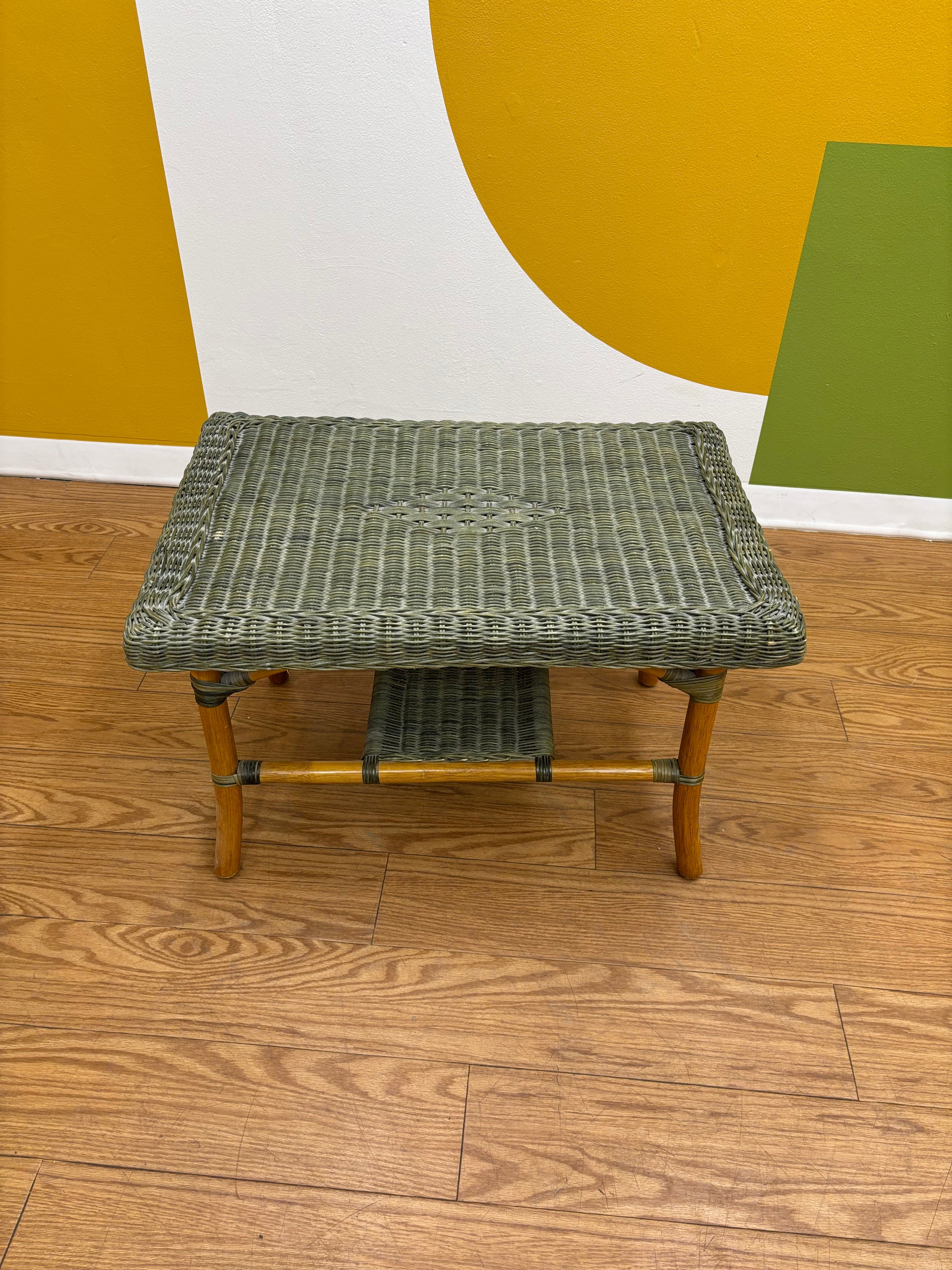 Green Wicker Coffee Table