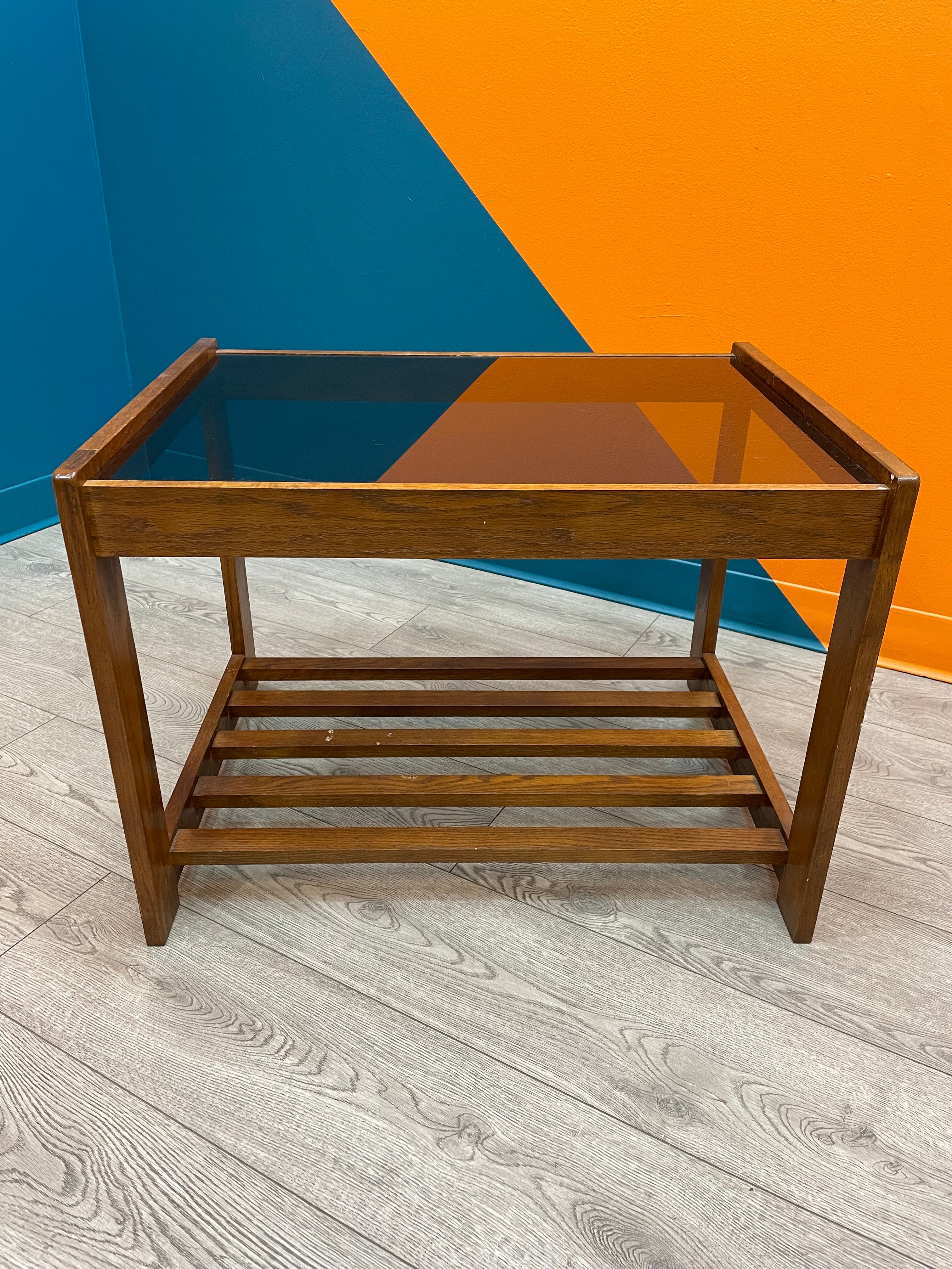 Wood & Glass Side Table #1