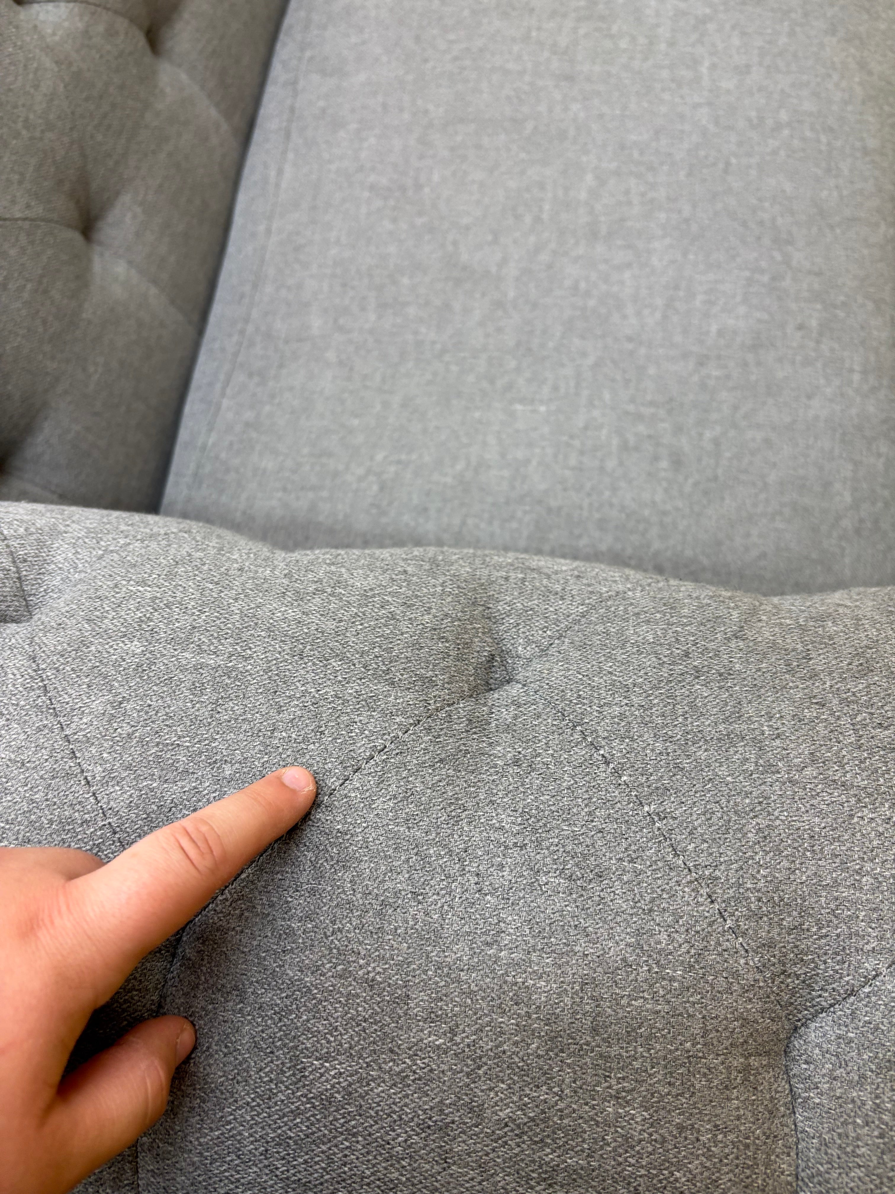 Grey Fabric Loveseat