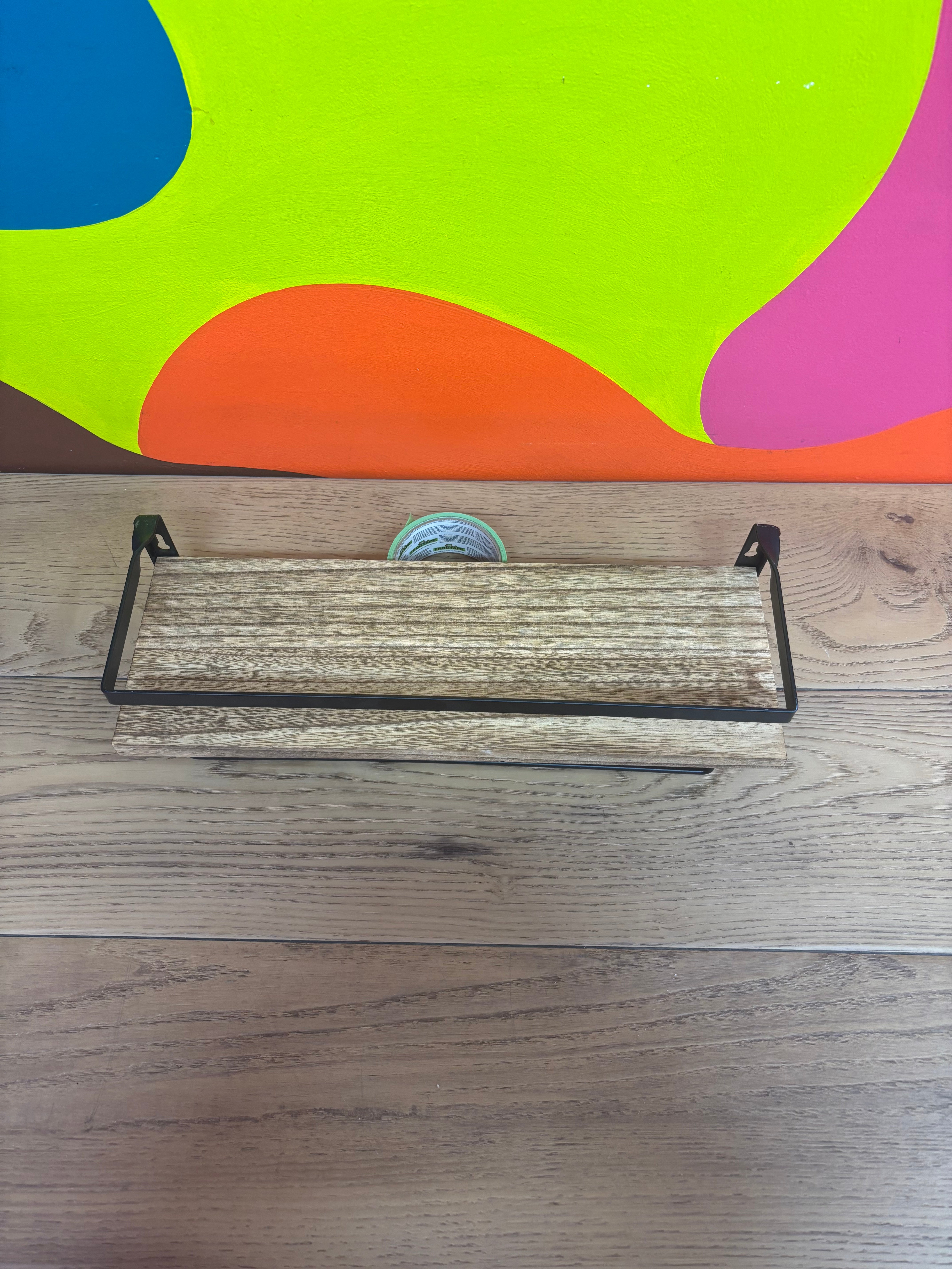 Wood and Metal Wall Shelf #1