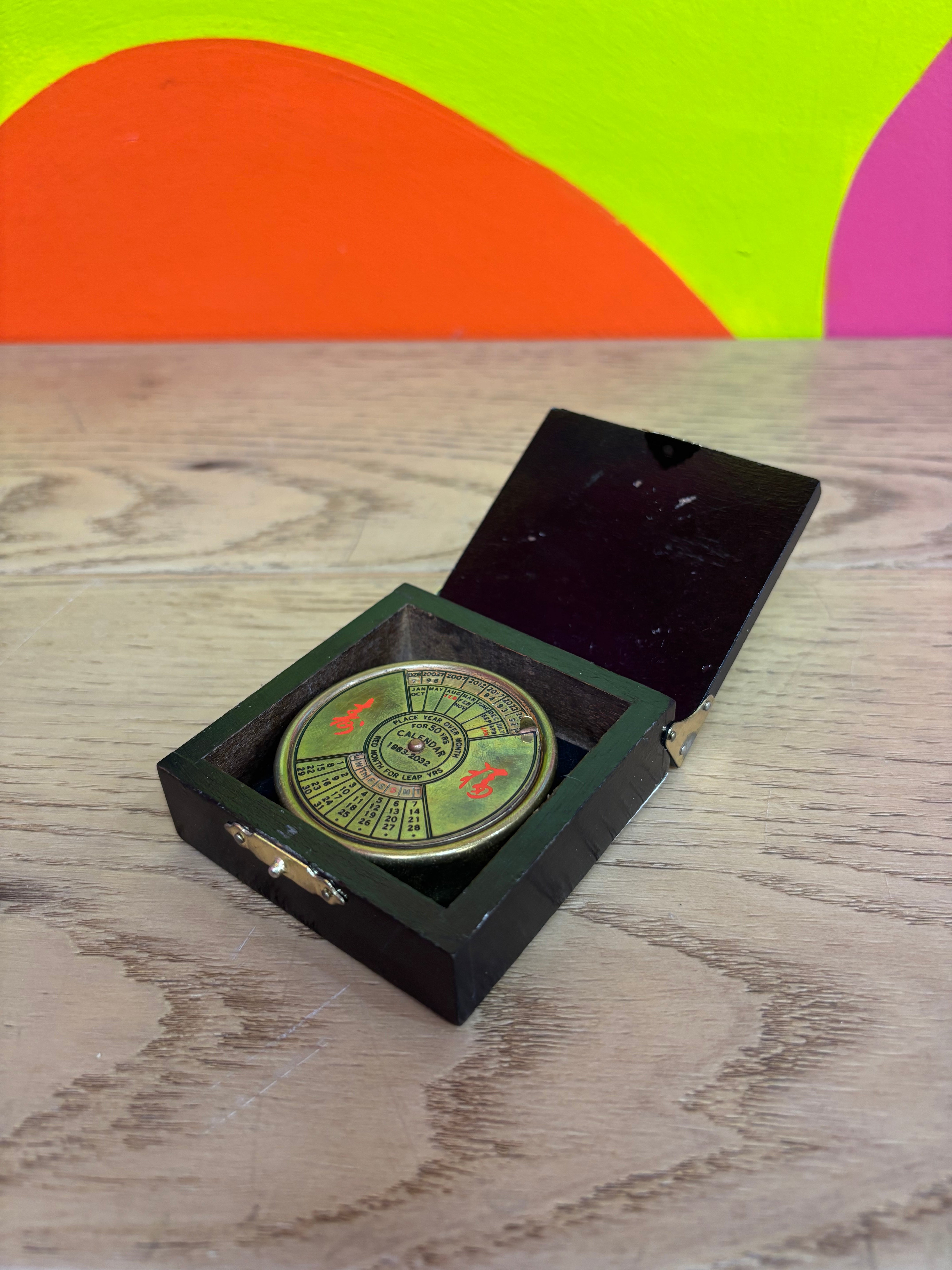 Brass Perpetual Calendar Paperweight