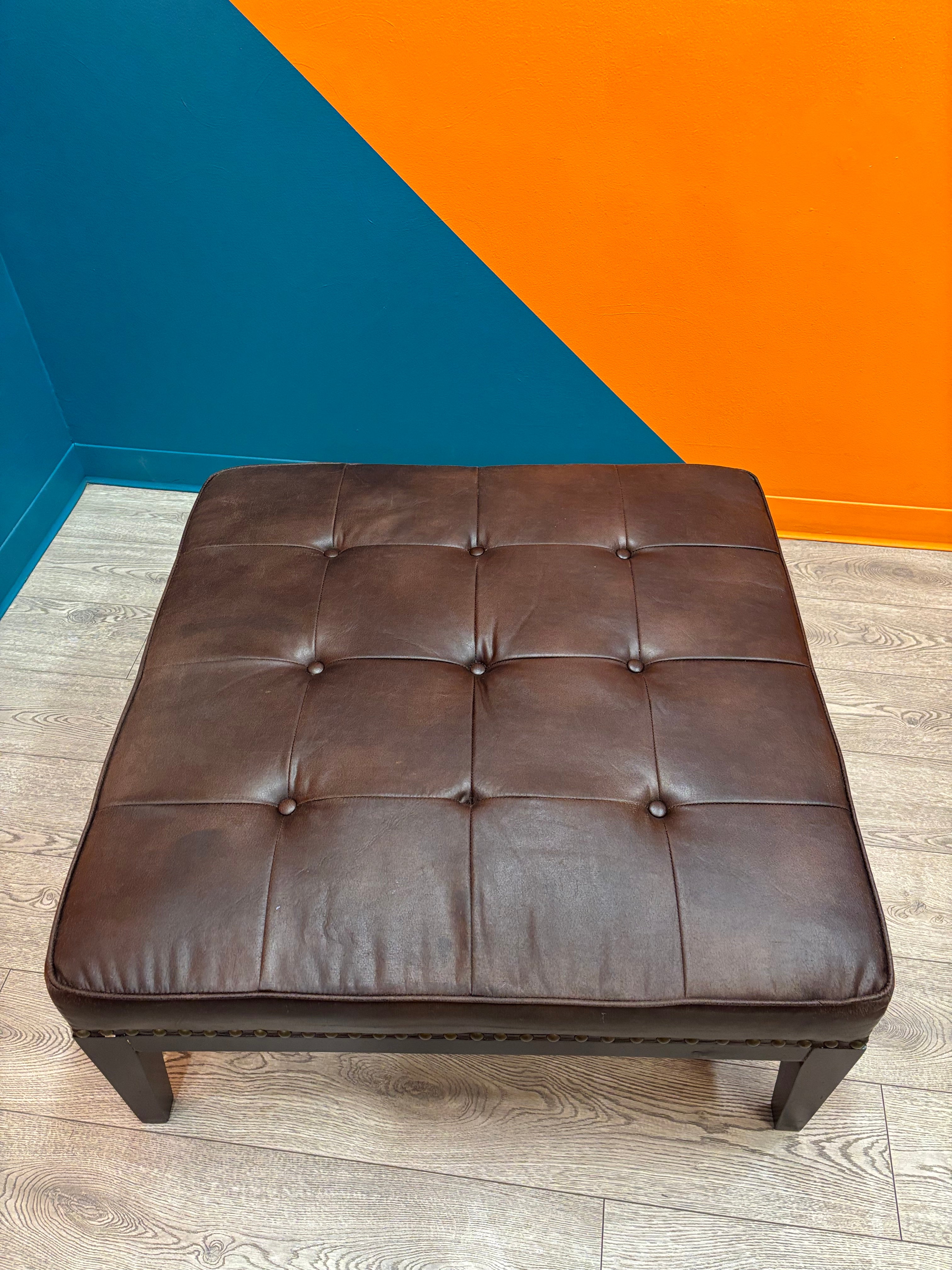 Large Pleather Ottoman