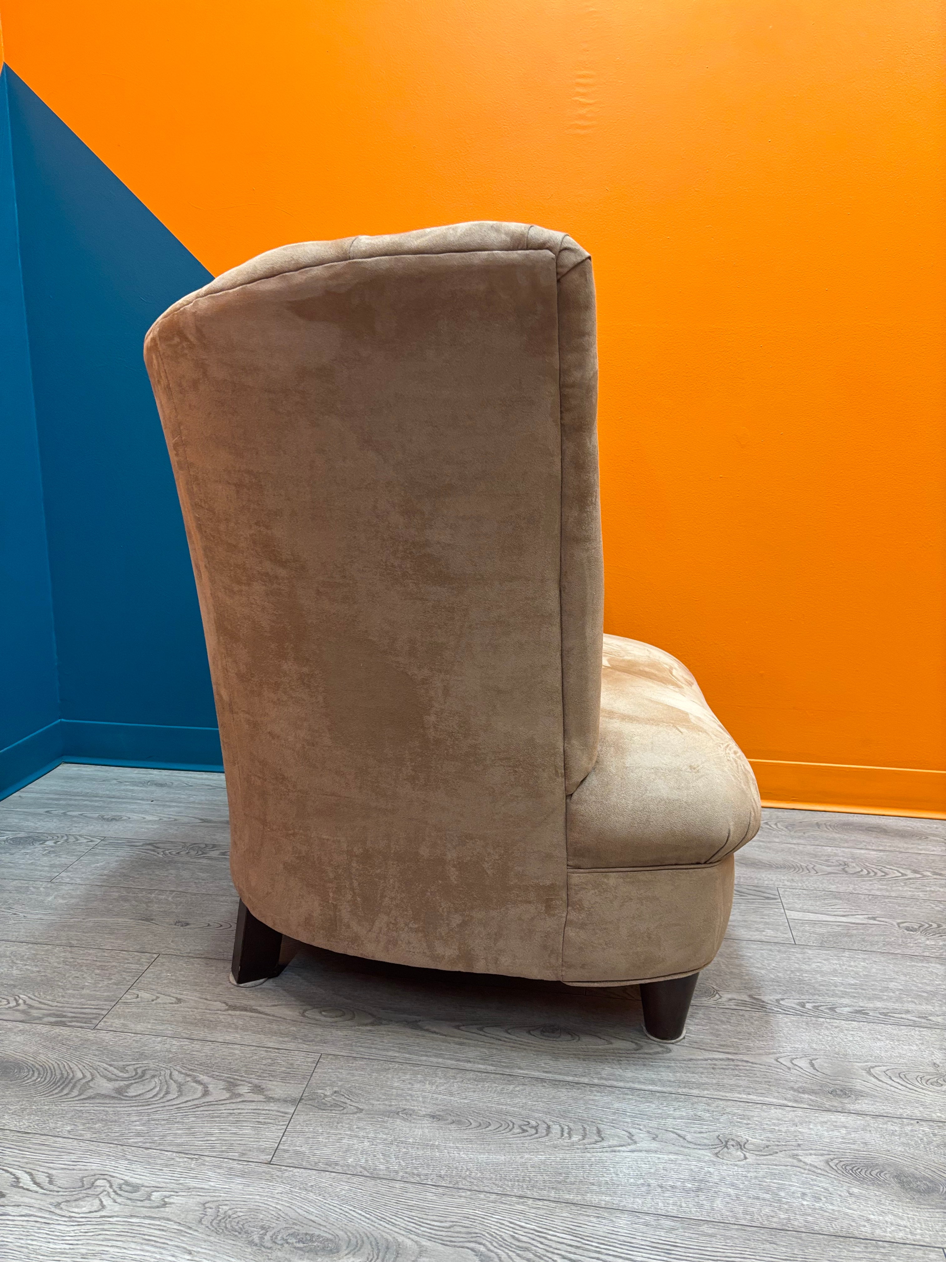 Asymmetrical Beige Lounge Chair