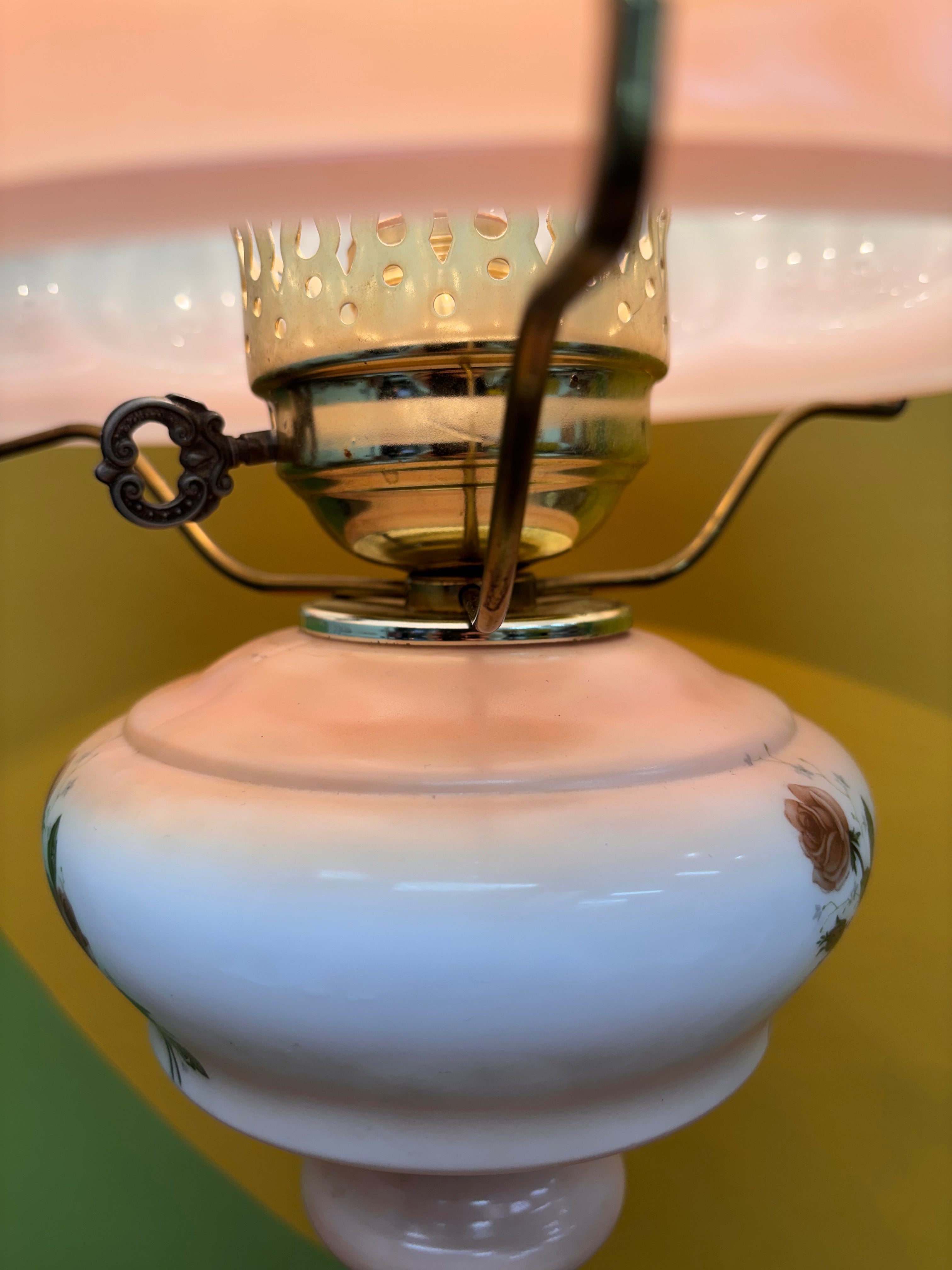 Pink "Gone with the Wind" Style Hurricane Lamp