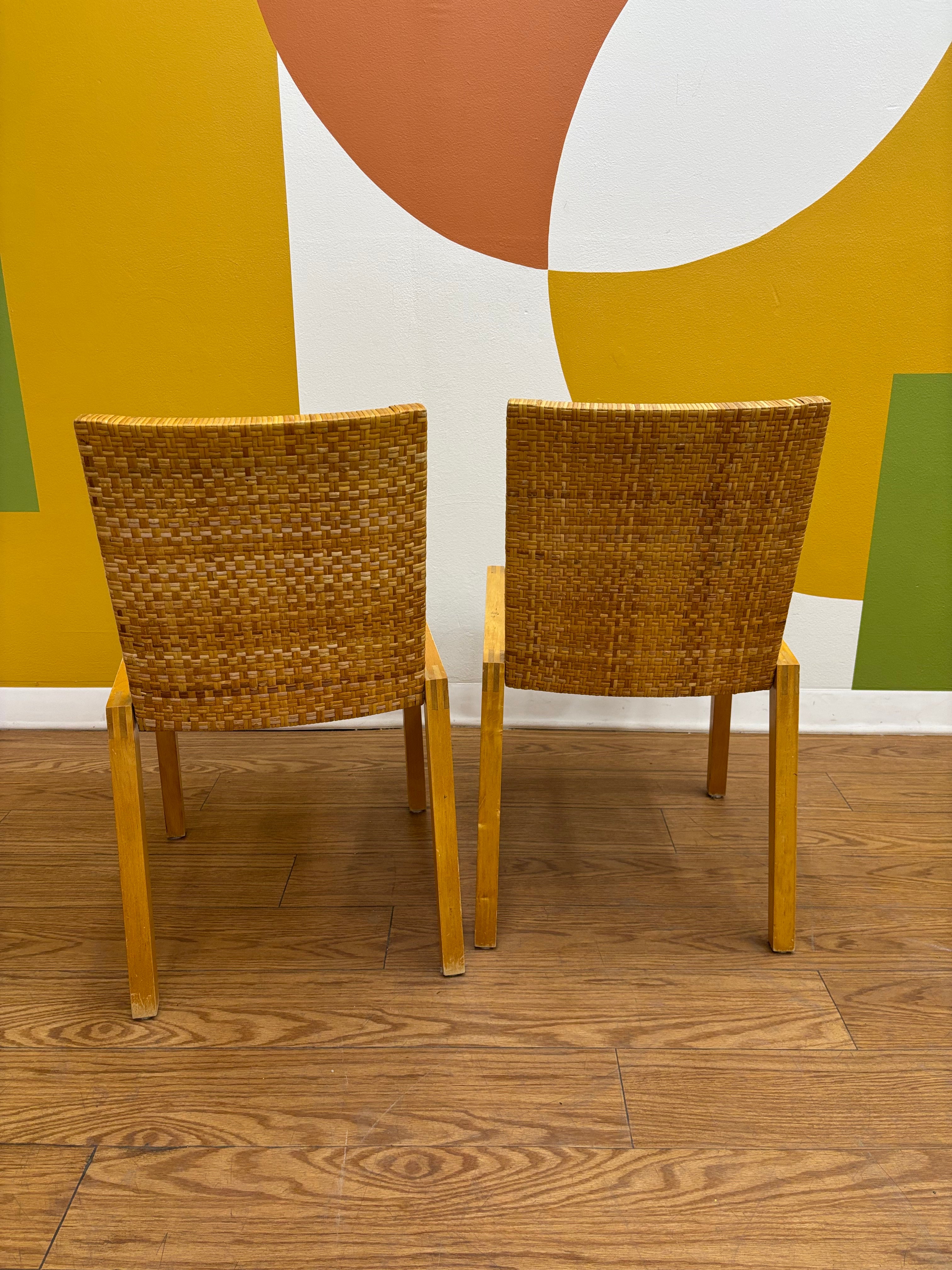 Set of 2 Wicker Dining Chairs