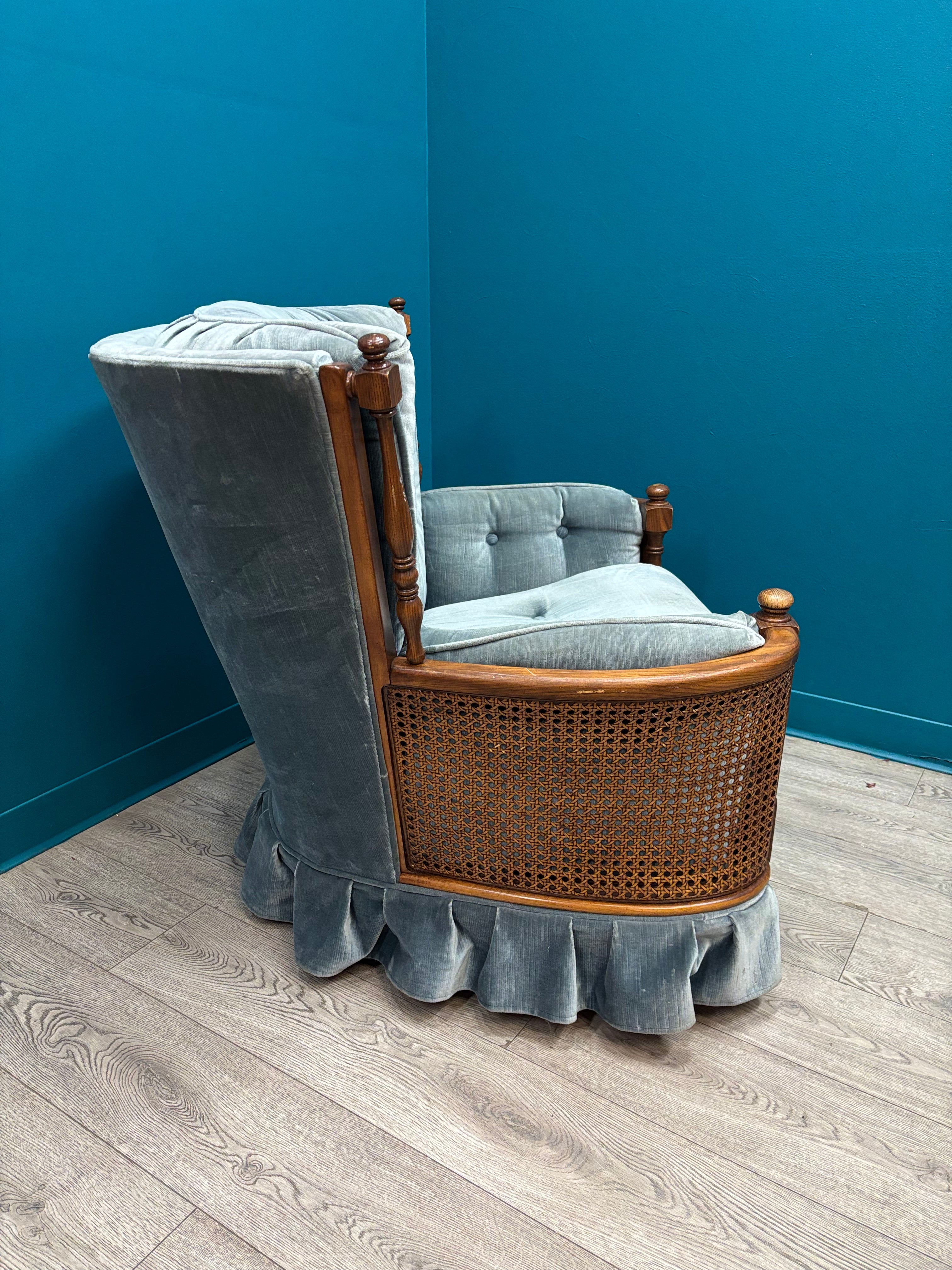 Blue Tufted Accent Chair
