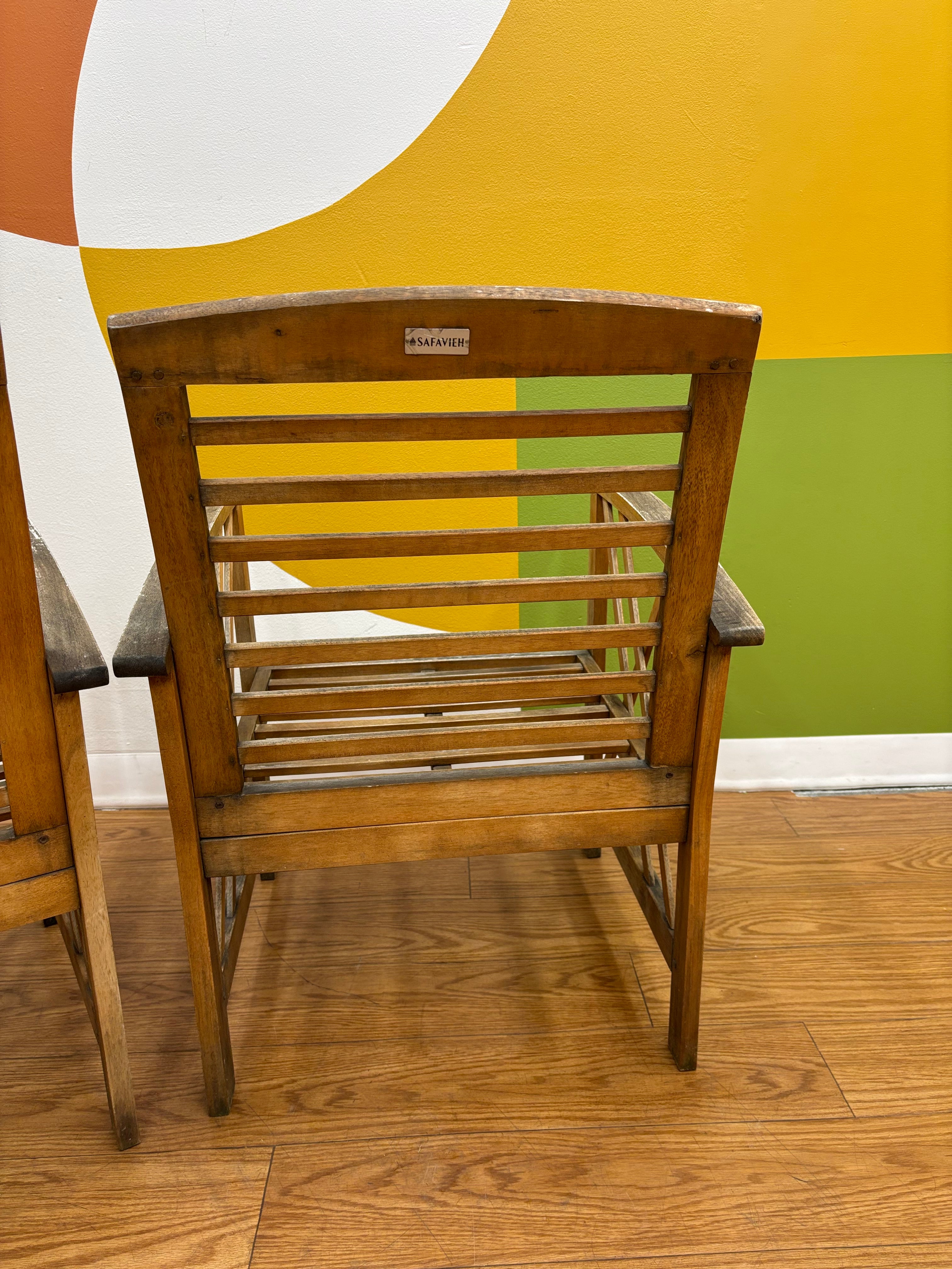Safavieh Wood Patio Chairs & Coffee Table