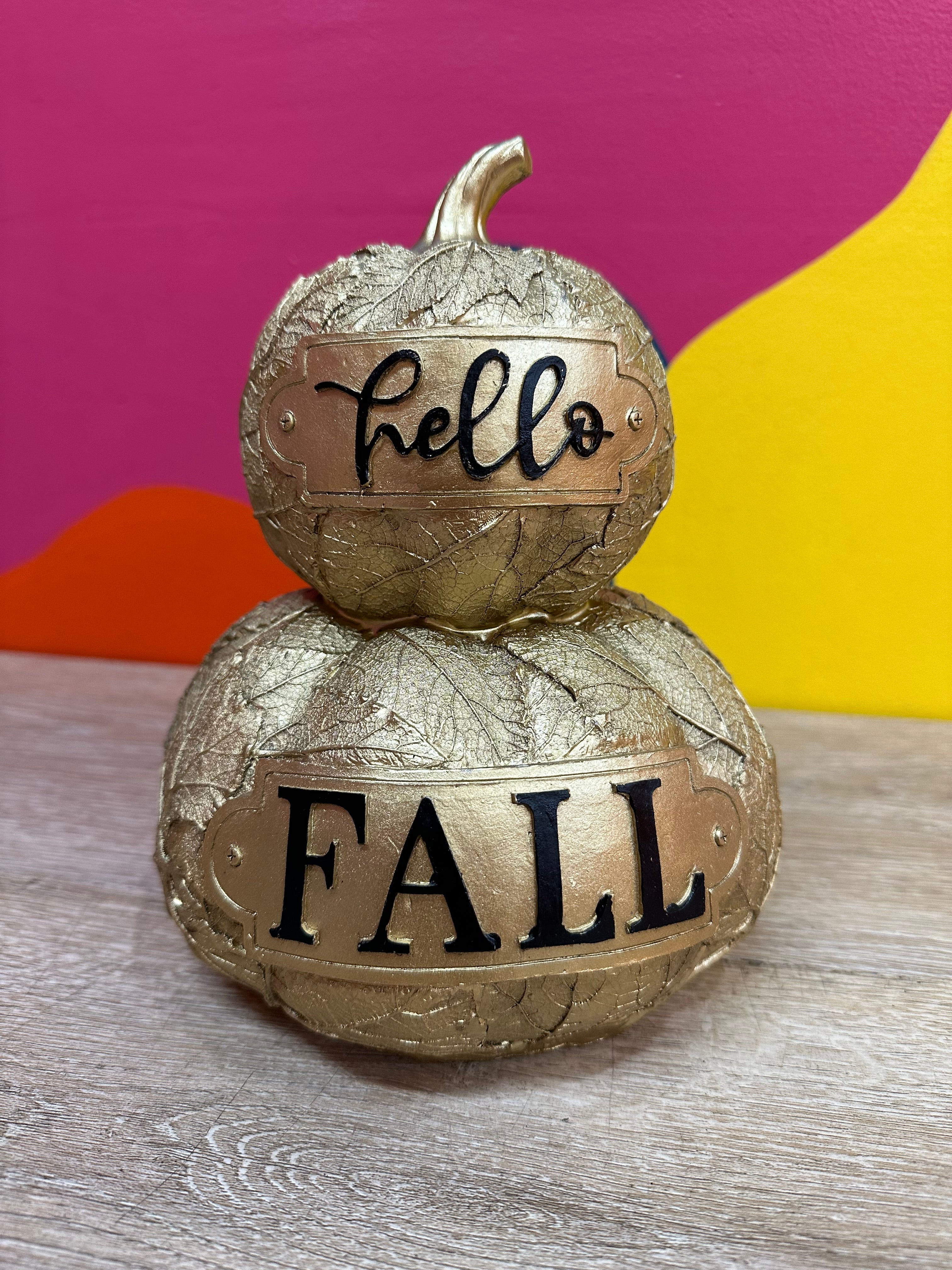 Double Stacked Gold Harvest Pumpkin