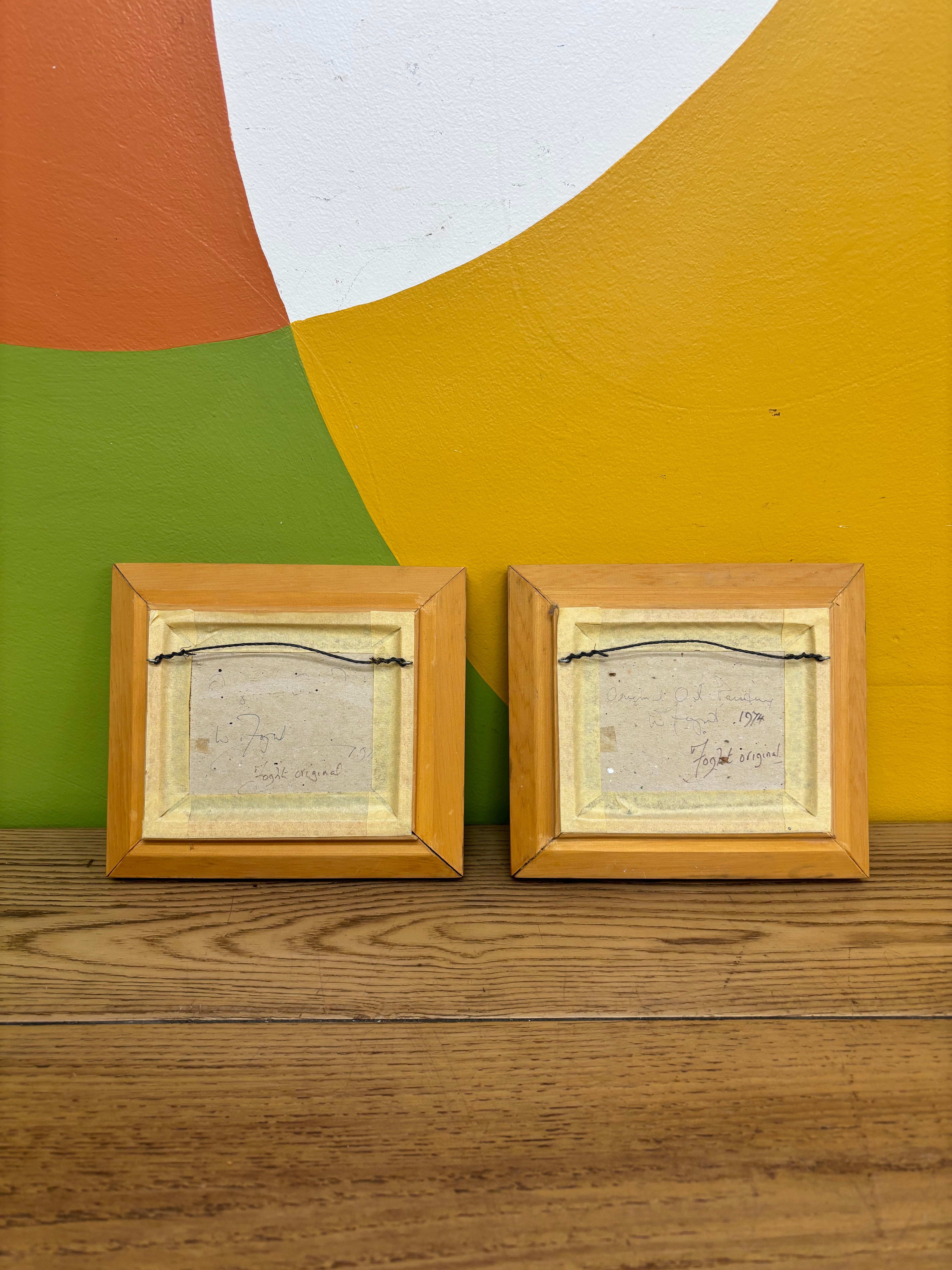 Set of 2 Small Oil Paintings