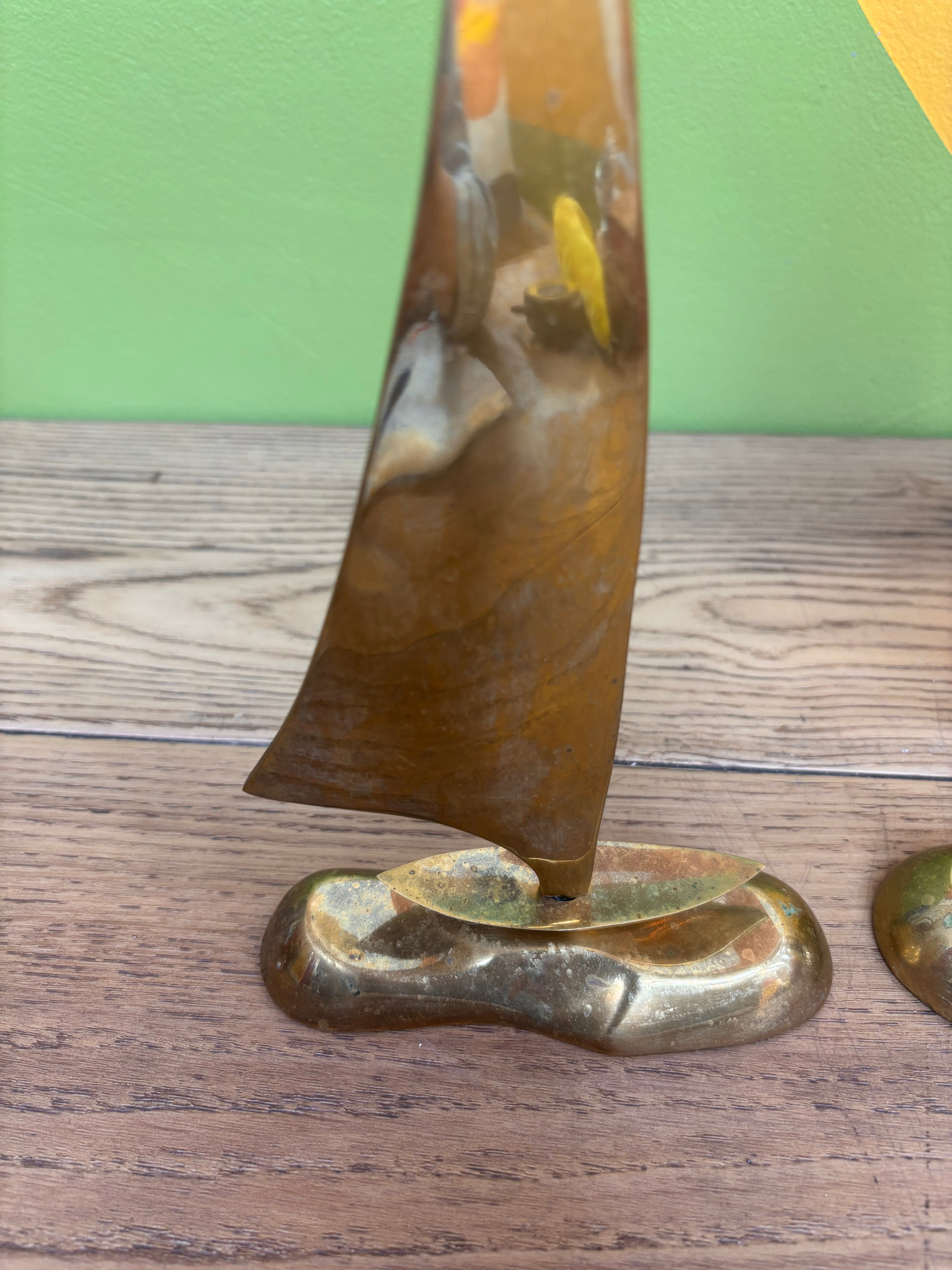 Set of 2 Brass Sailboats
