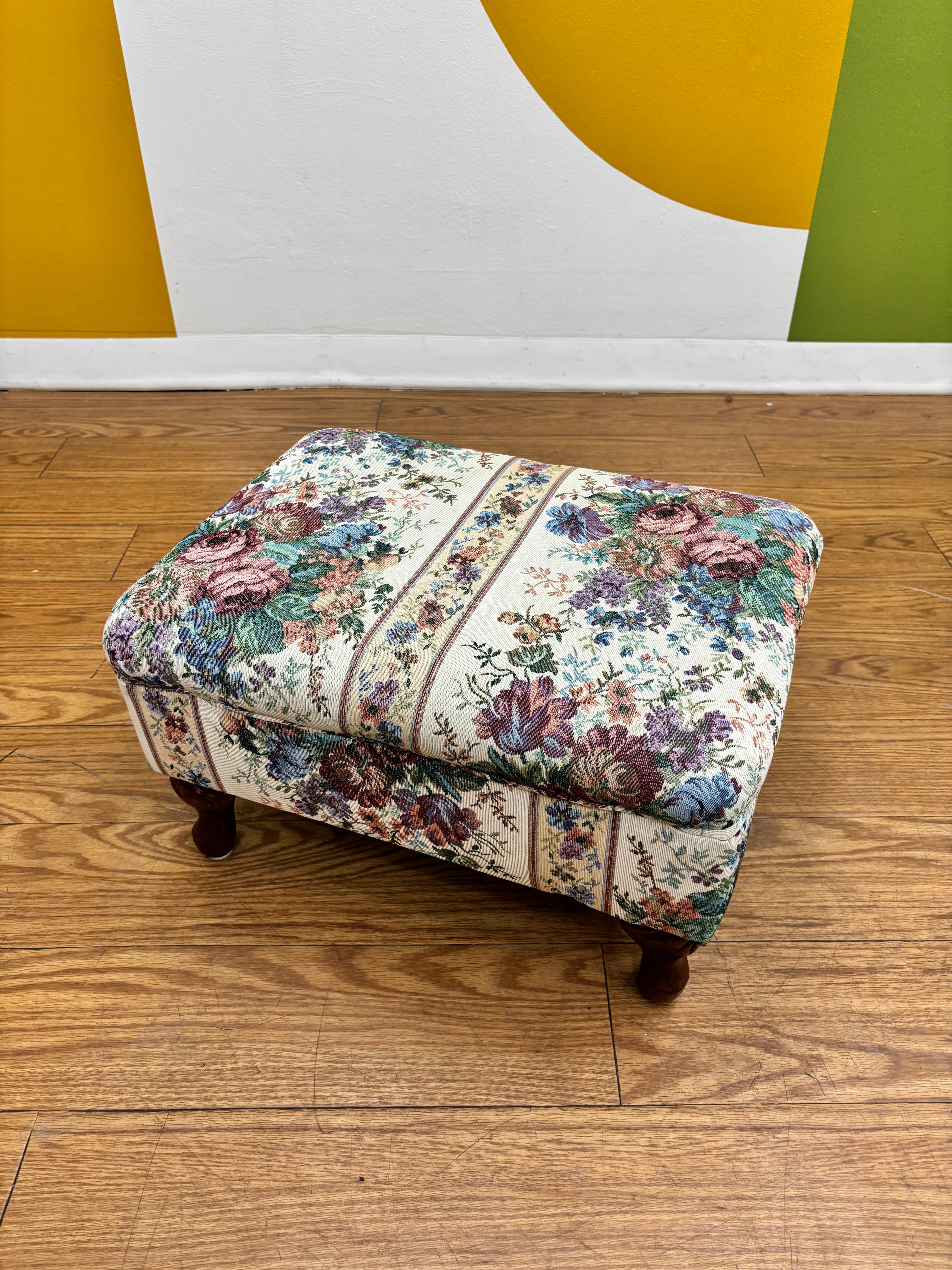 Floral Tapestry Stool