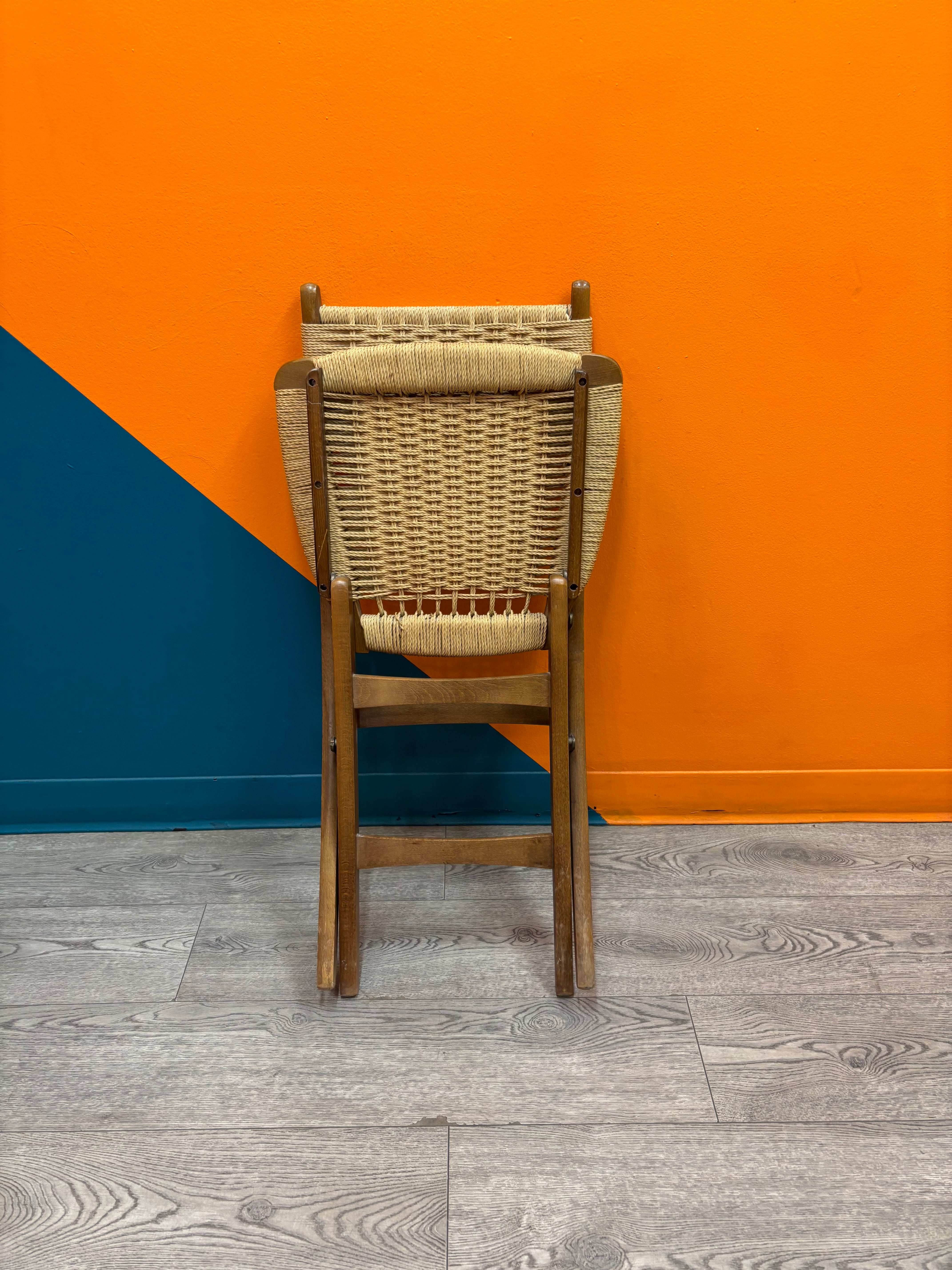 Folding Rope and Wood Chair