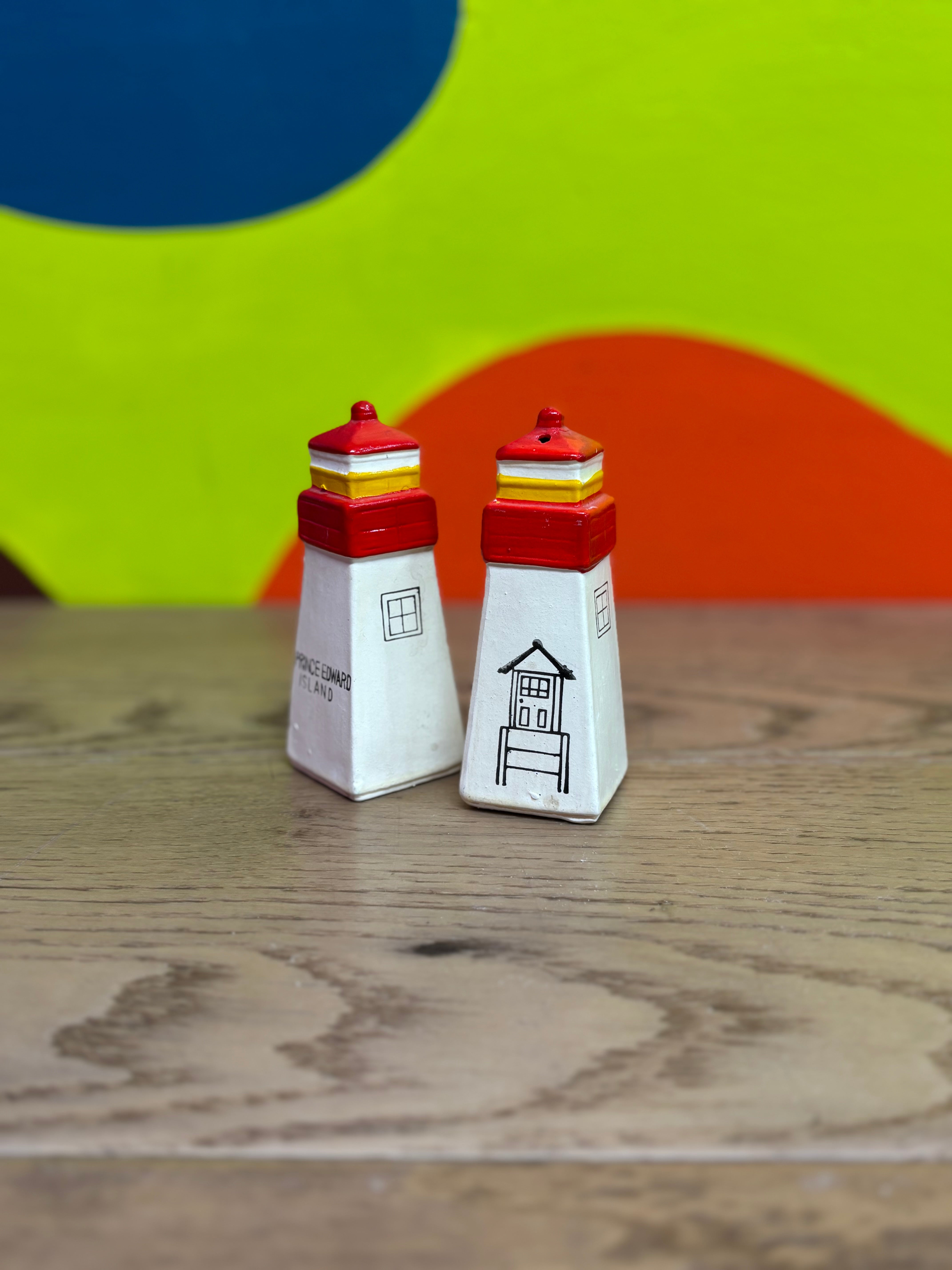 Ceramic PEI Salt and Pepper Shakers