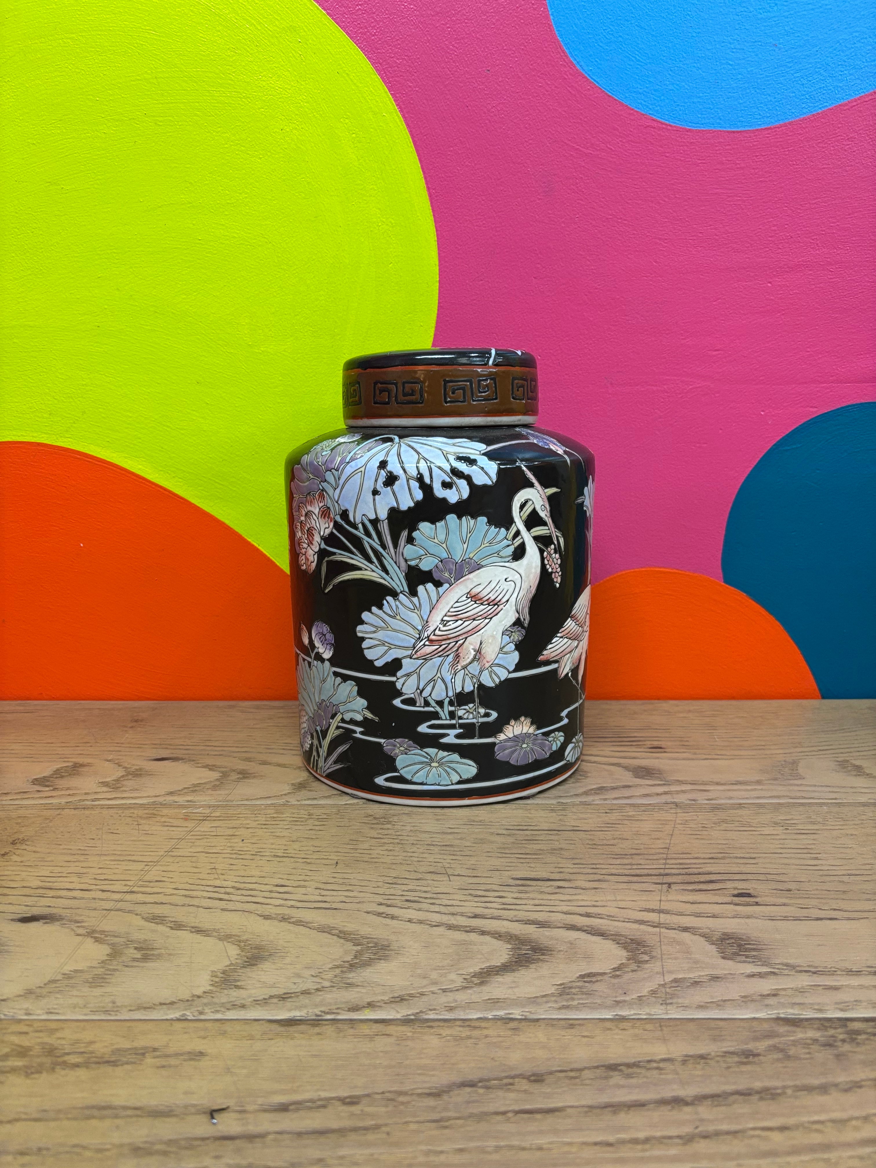 Floral Jar with Lid