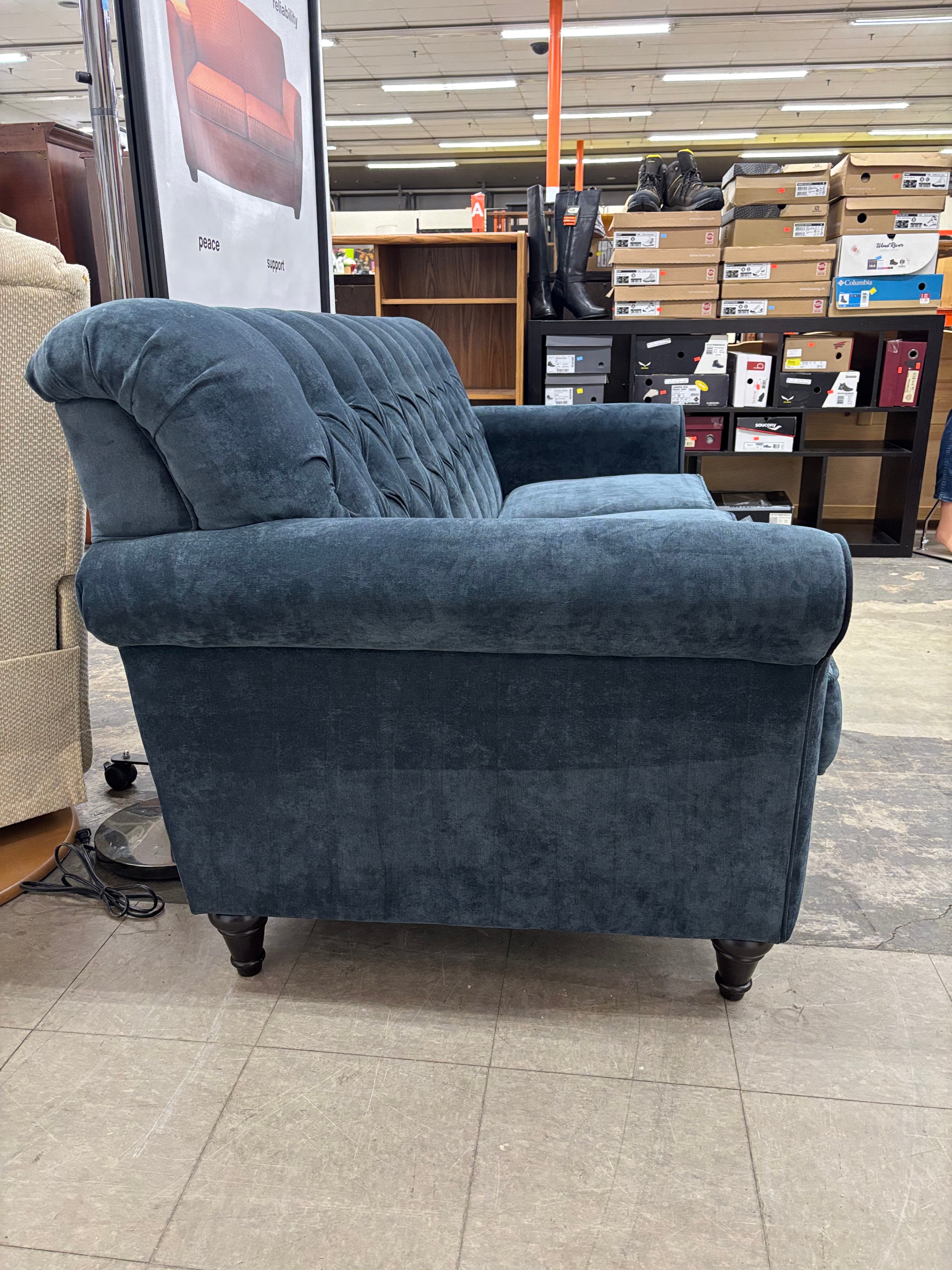 Blue Tufted Sofa (2 available)