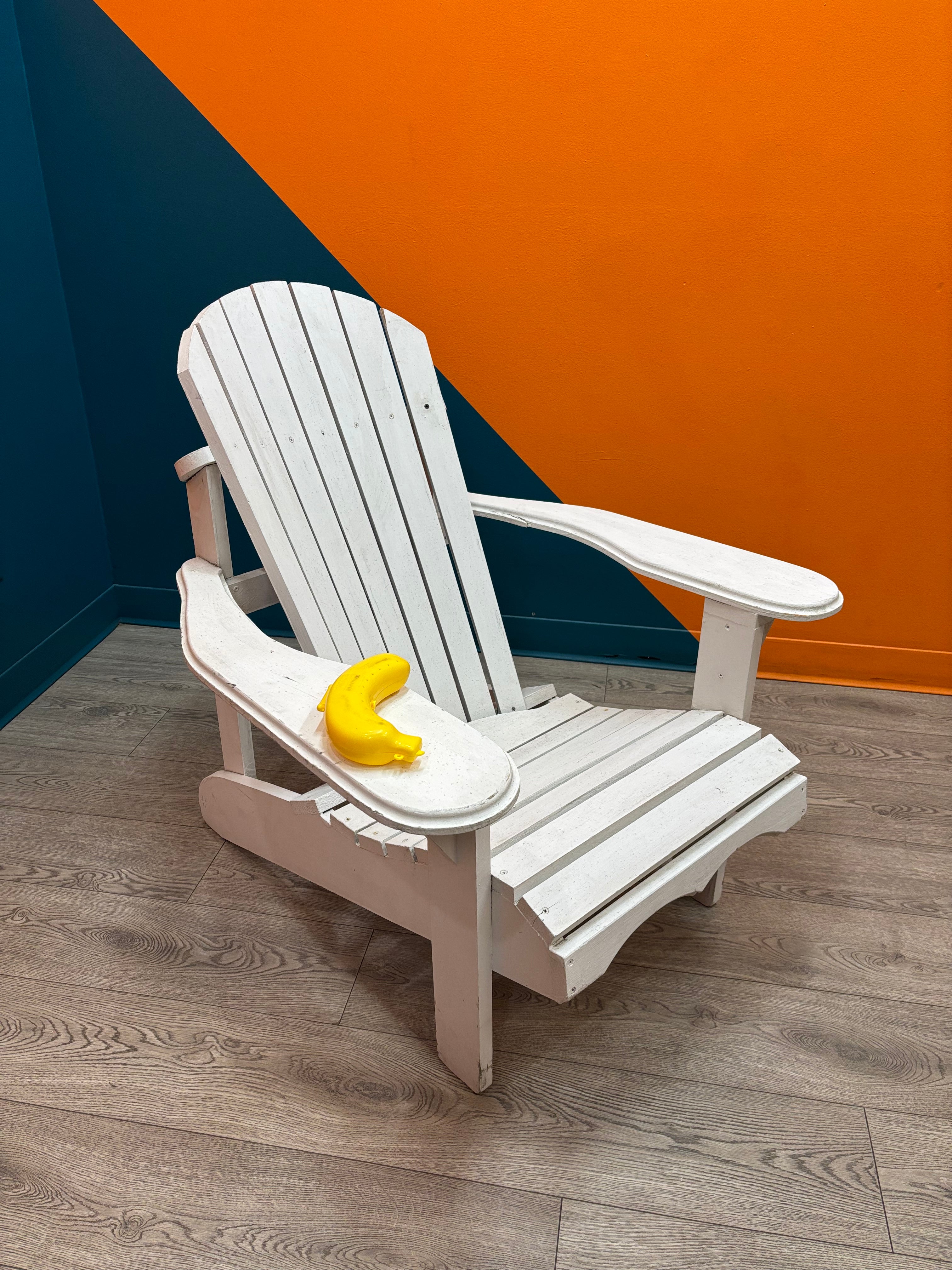 White Wood Adirondack Lounge Chair #2