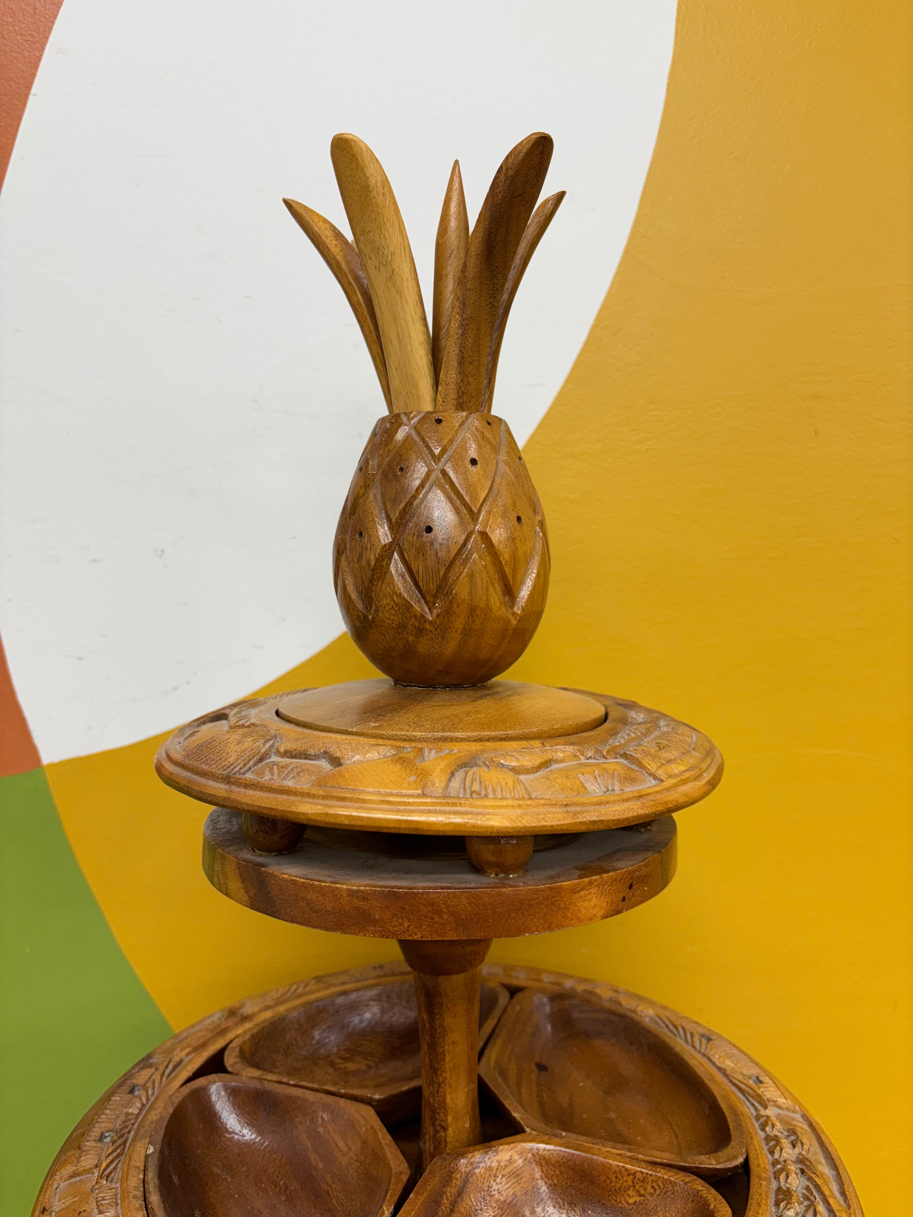 Three Tier Wood Serving Tower
