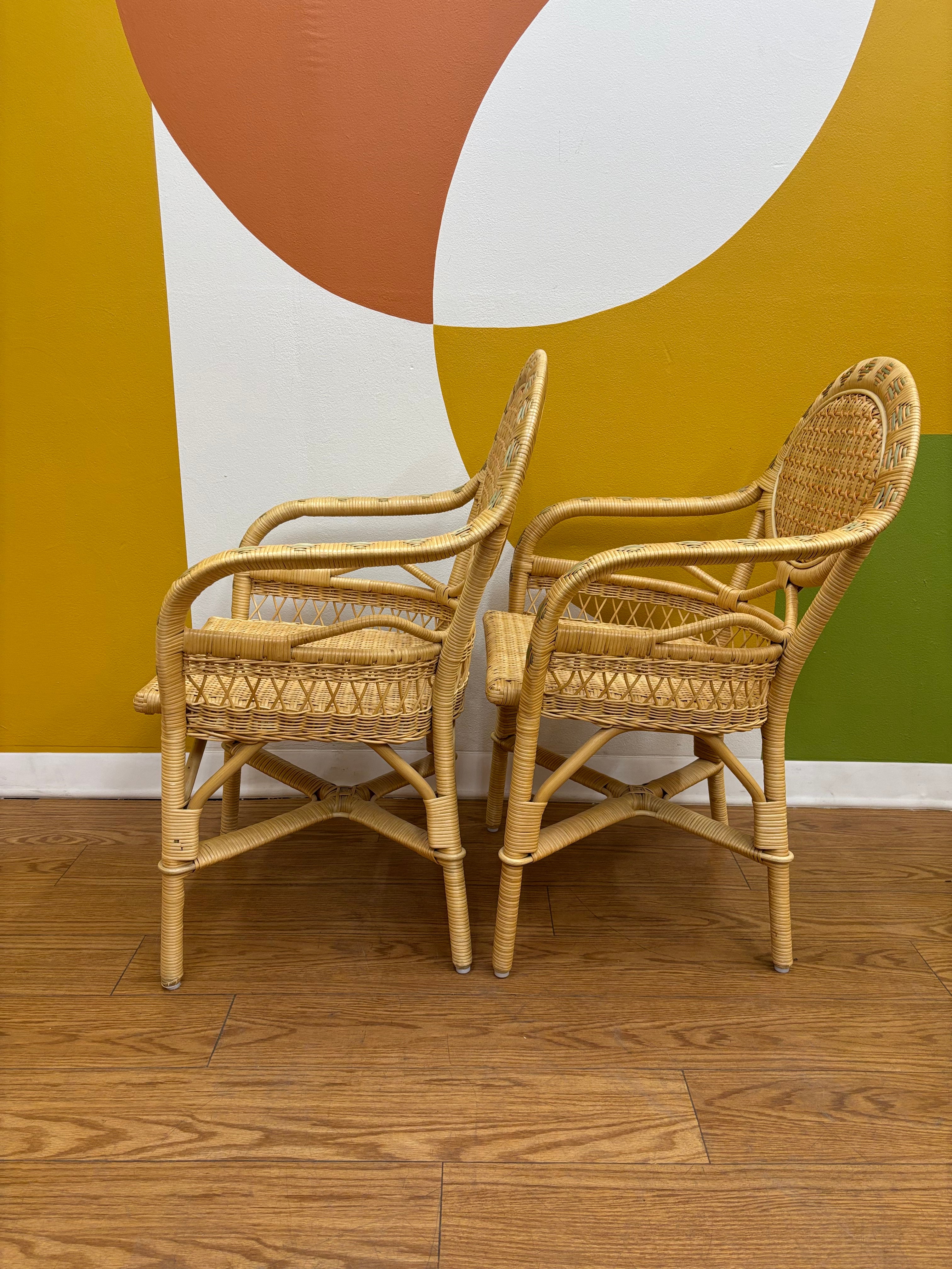 (2) Wicker Armchairs
