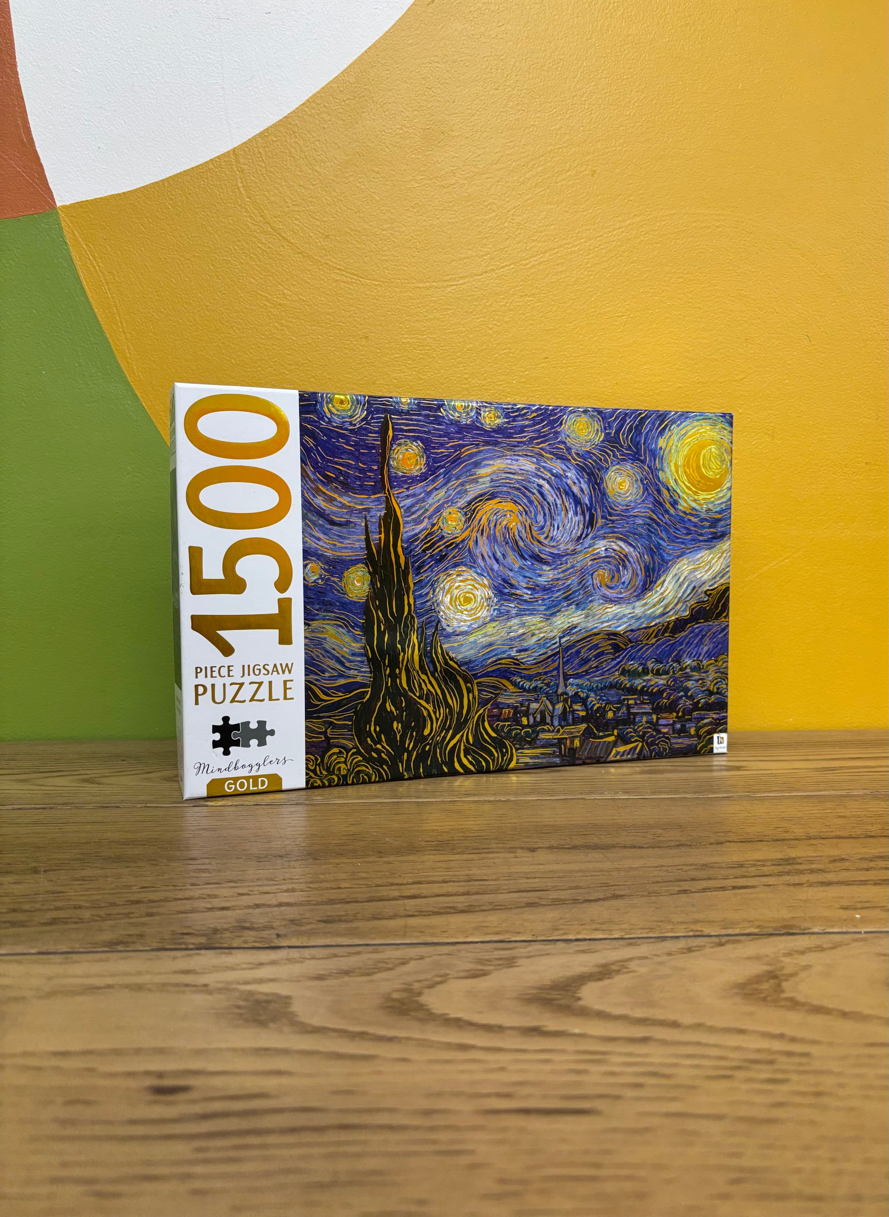 Mindbogglers Gold "Starry Night" by Vincent van Gogh 1500-Piece Jigsaw Puzzle