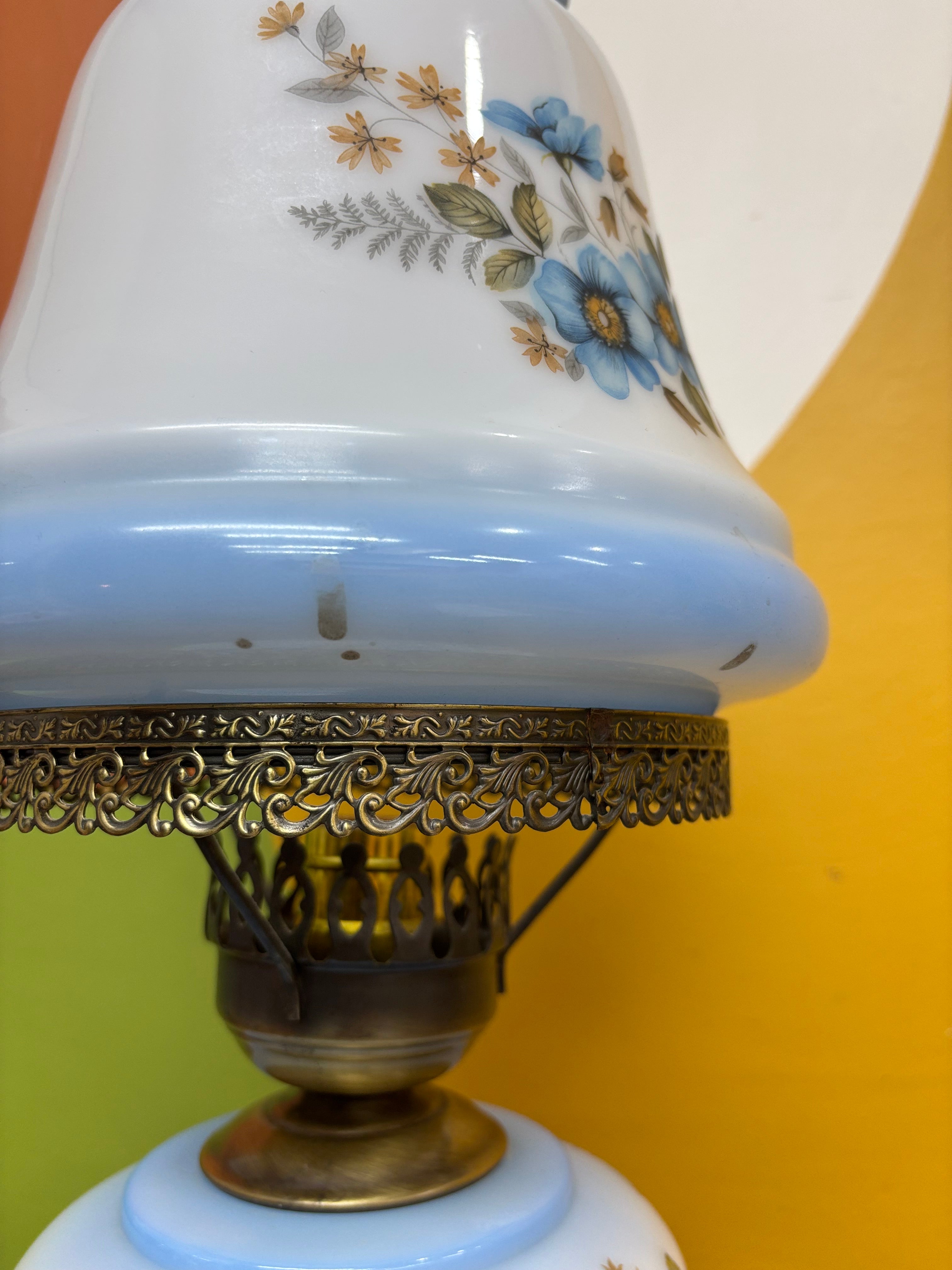 Blue Hurricane Lamp