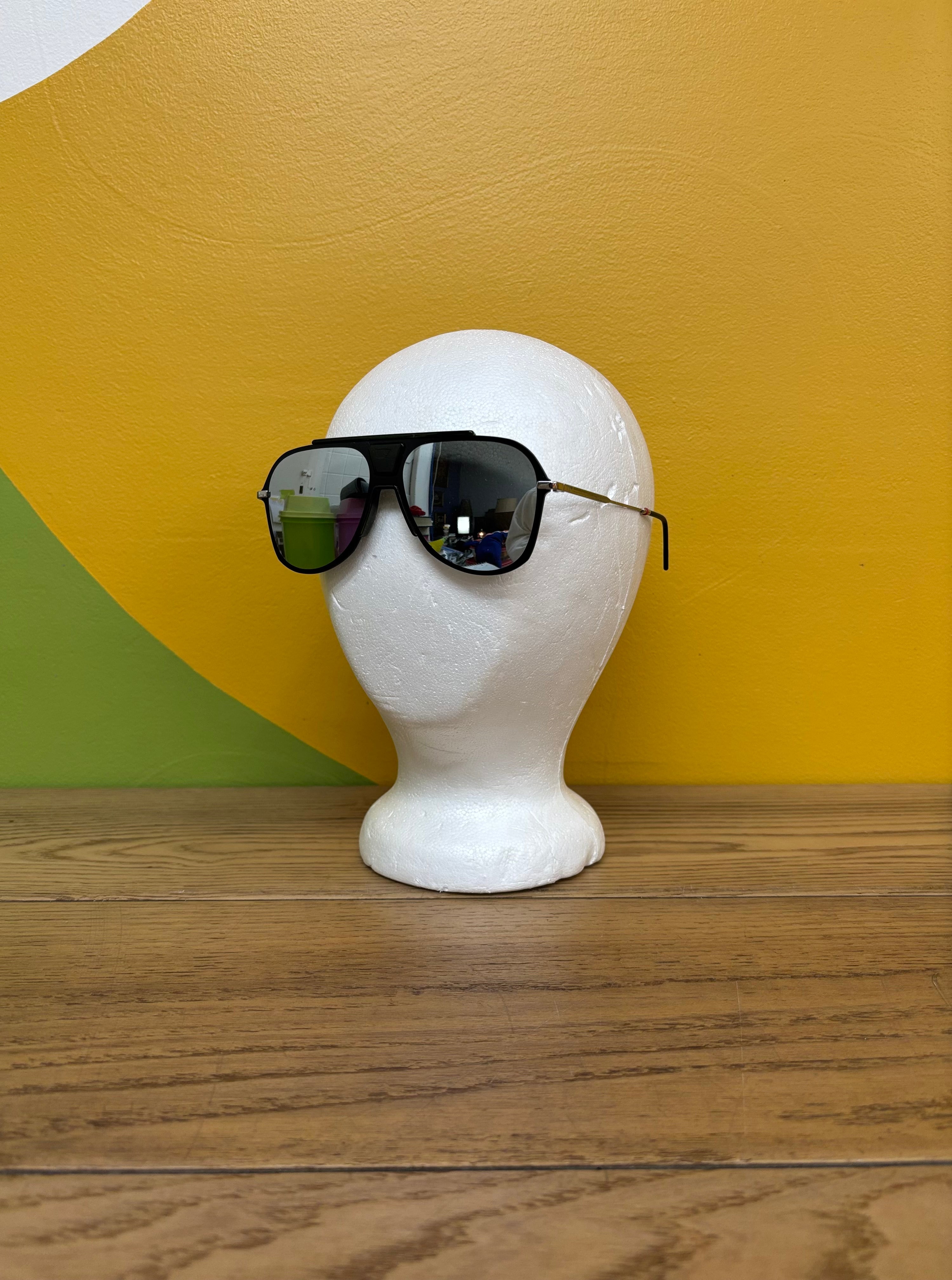 Black Oversized Mirrored Sunglasses