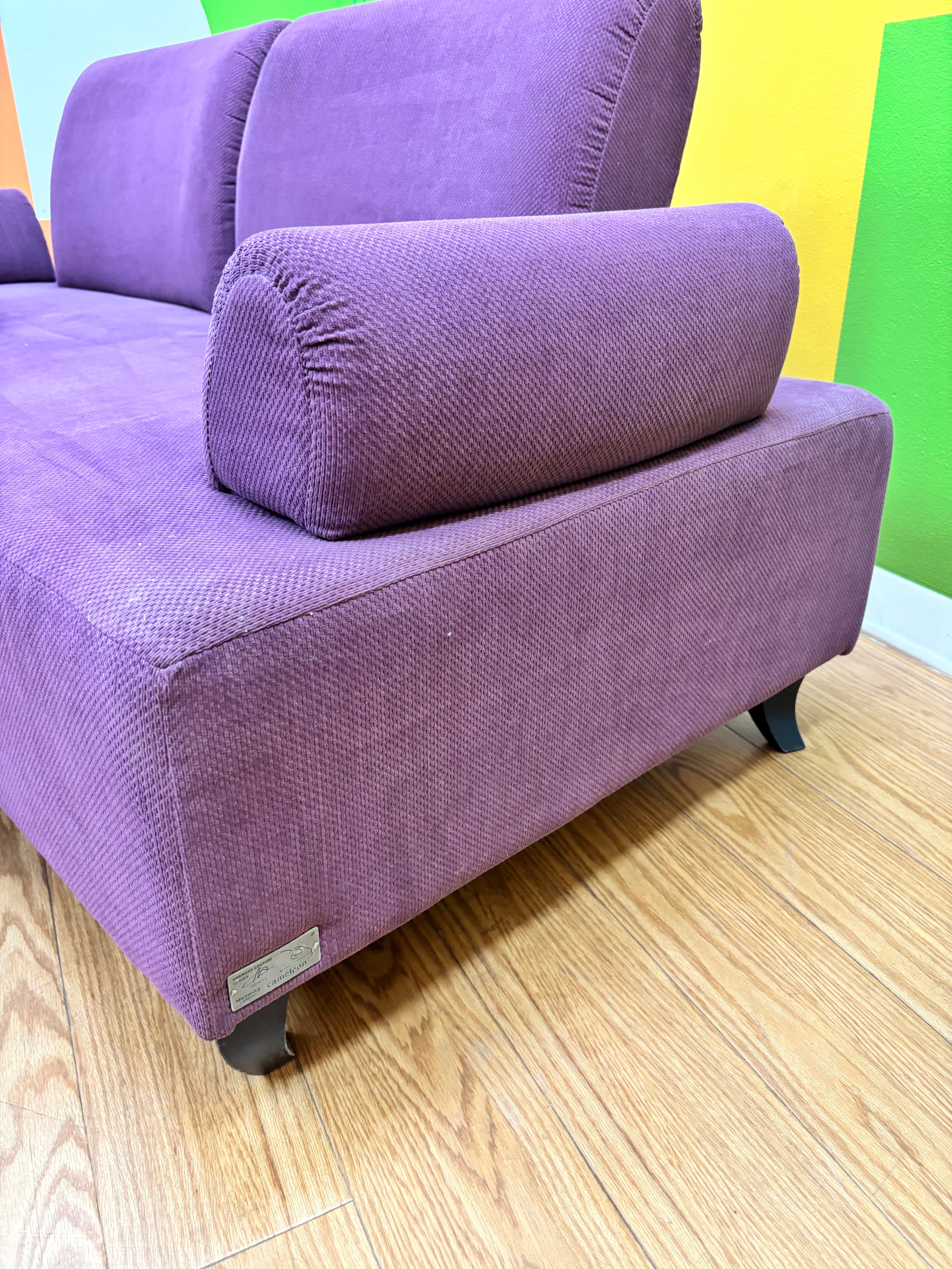 Purple Sofa with Matching Ottoman
