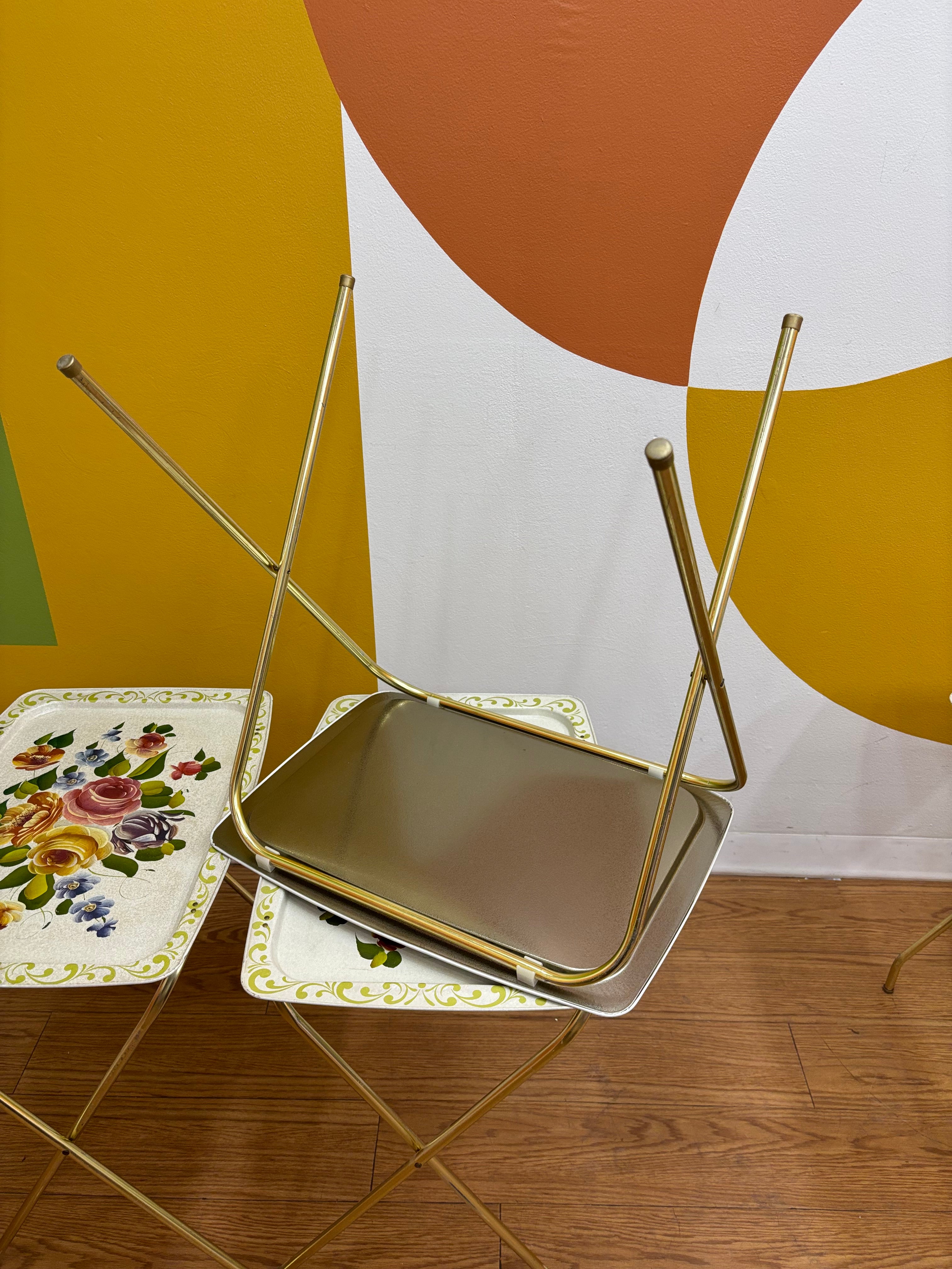 Set of 4 Floral TV Trays