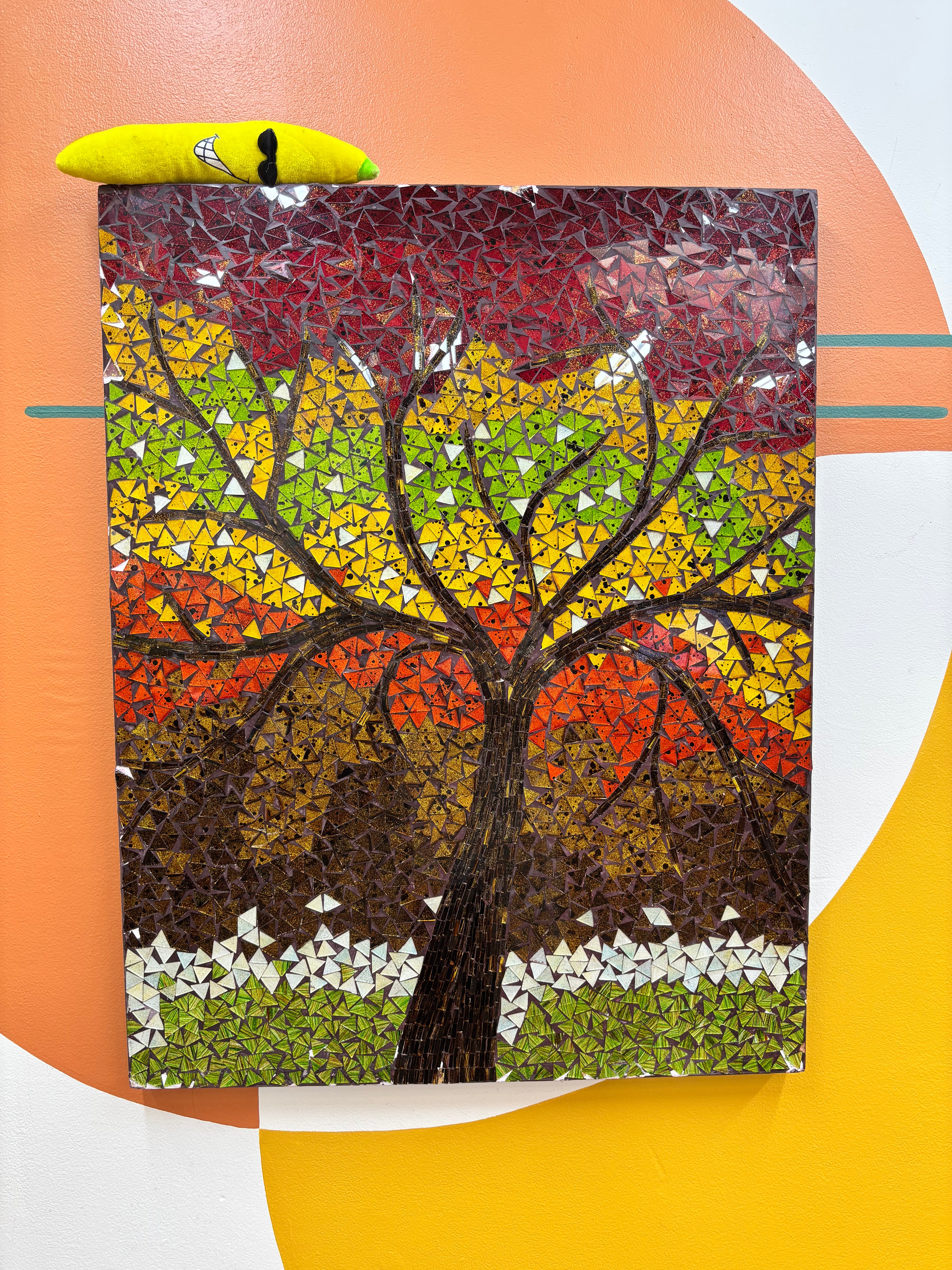 Large Glass Mosaic Tree Wall Art