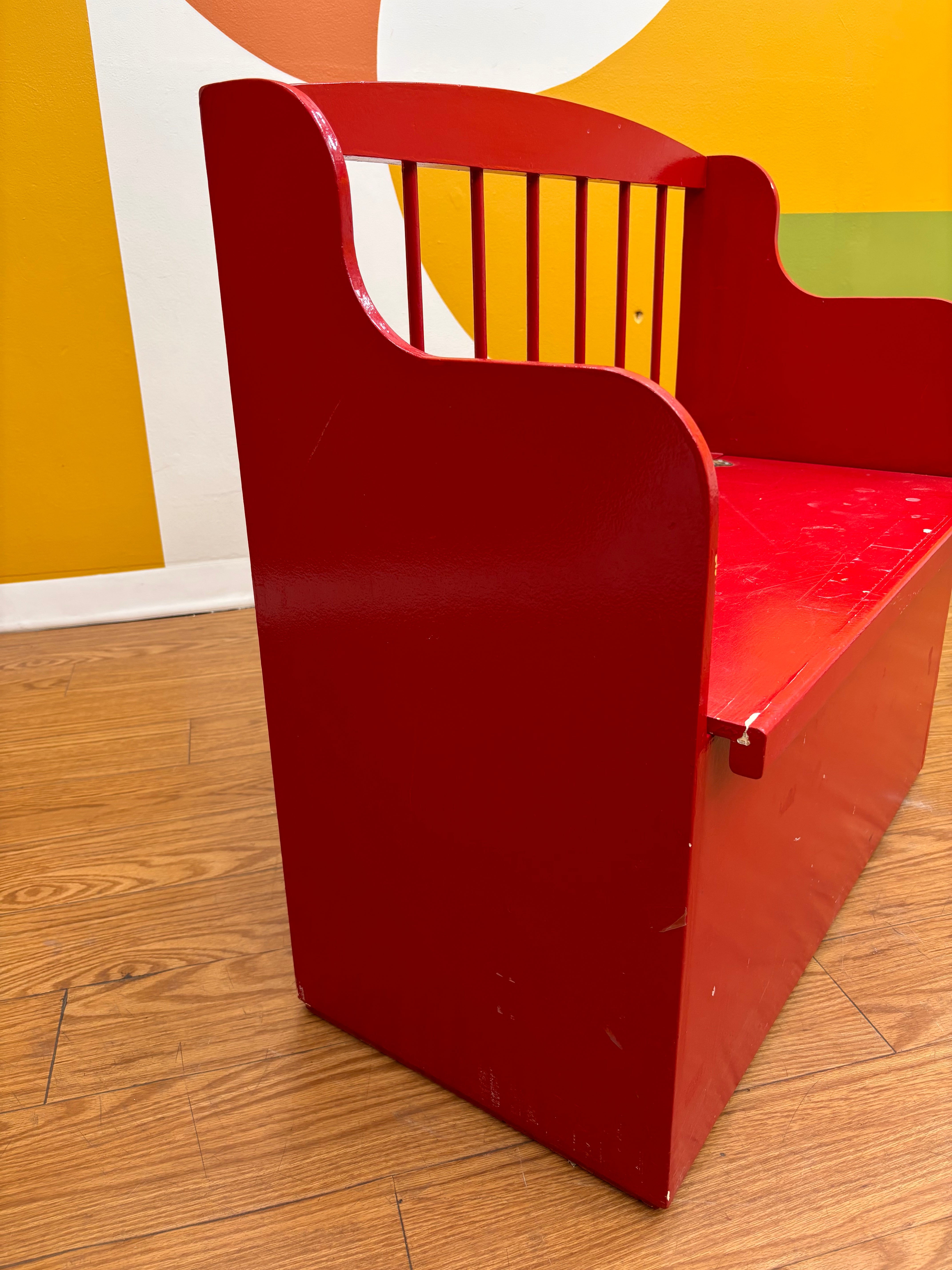 Red Wood Bench