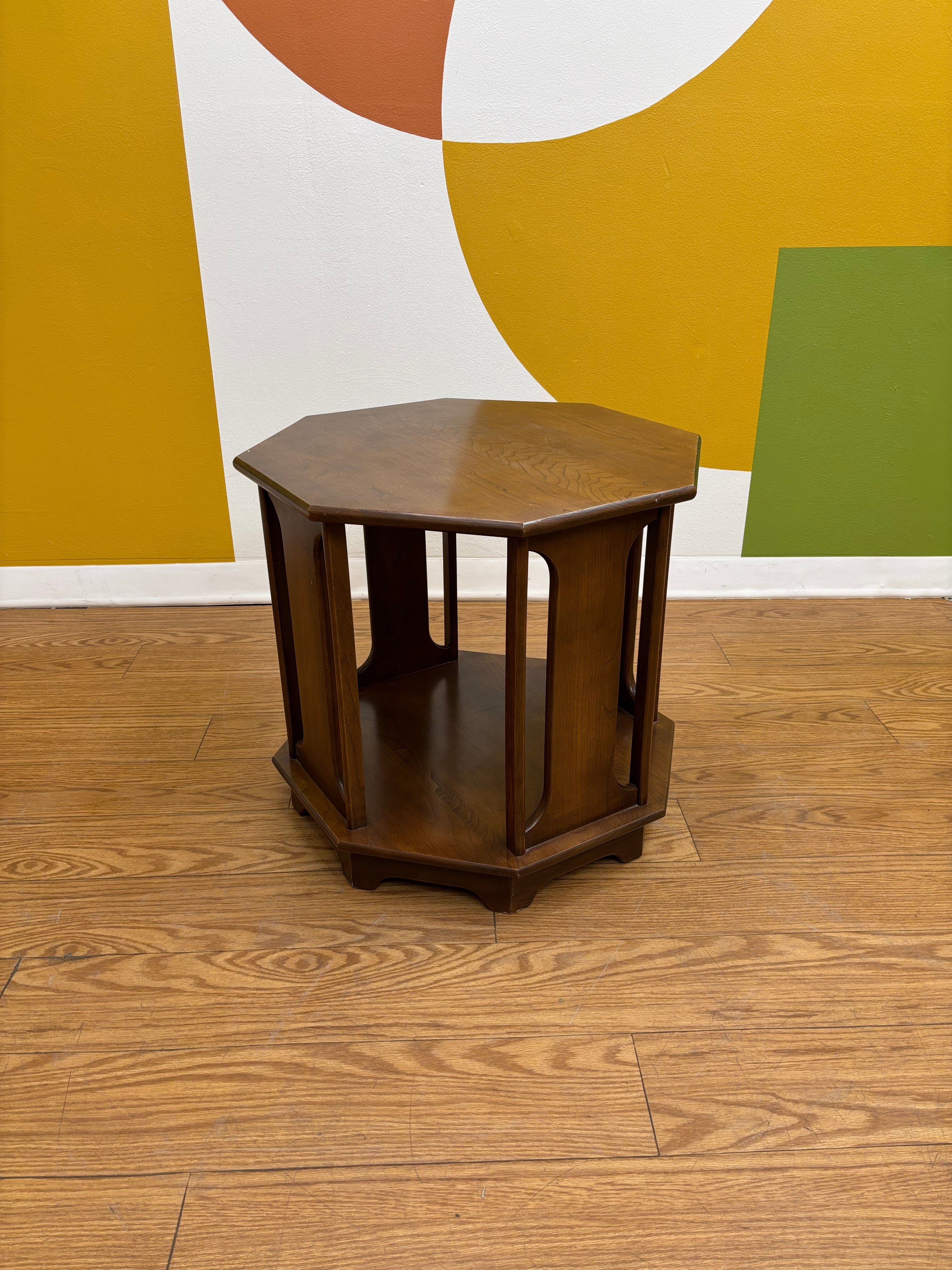 Hexagon Wood Side Table
