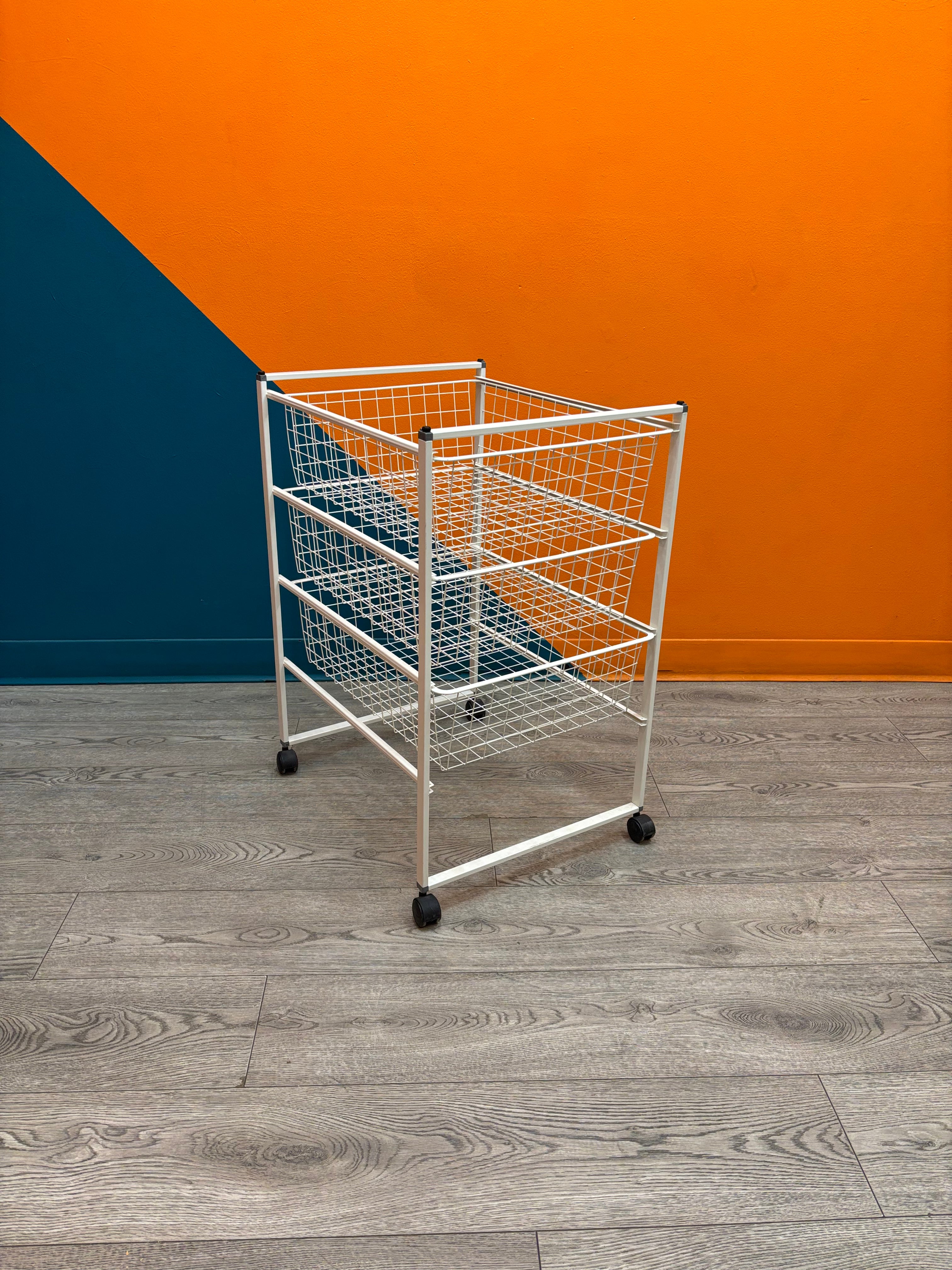 White Wire Basket Storage