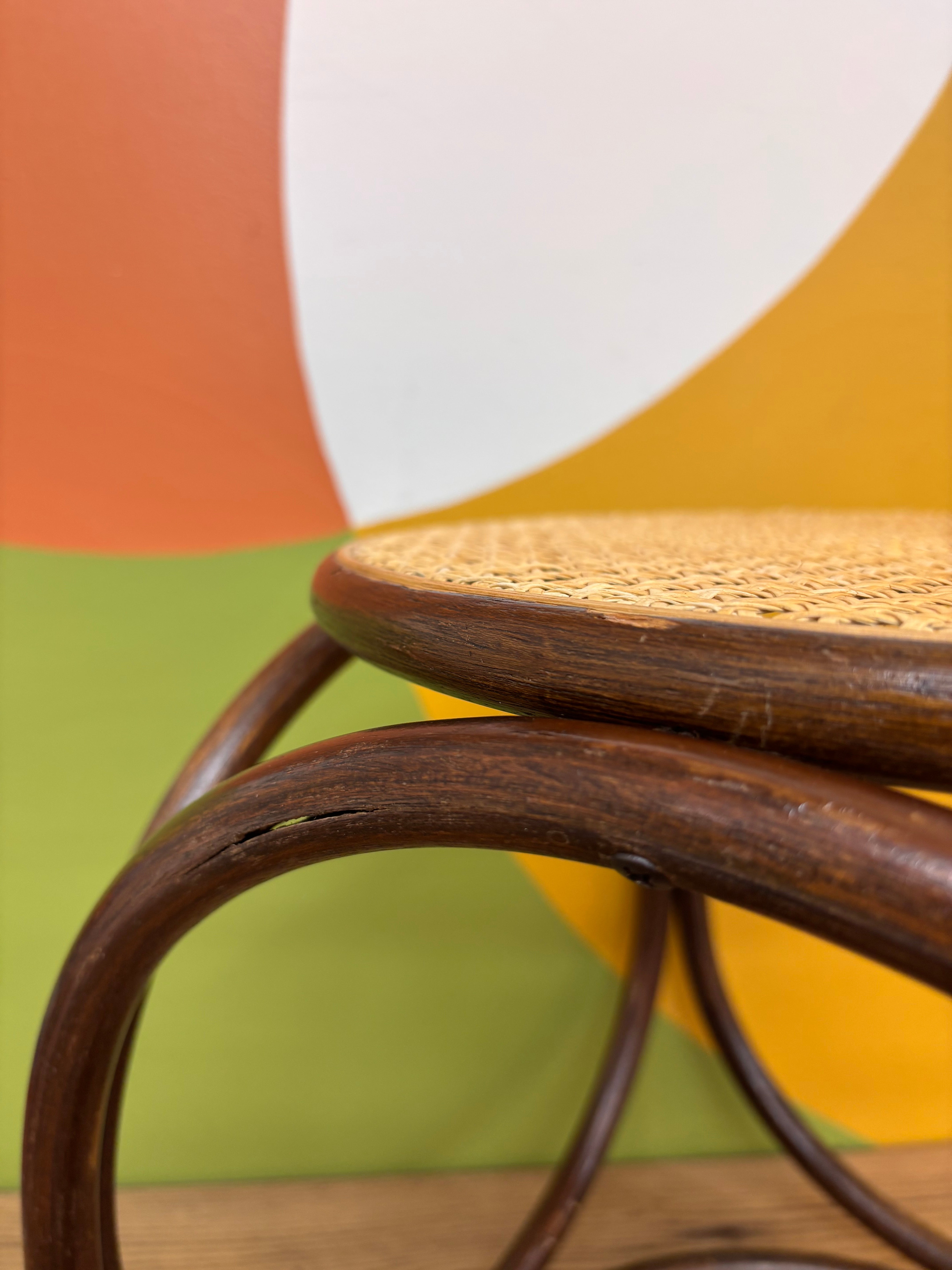 Thonet Style Bentwood Cane Stool