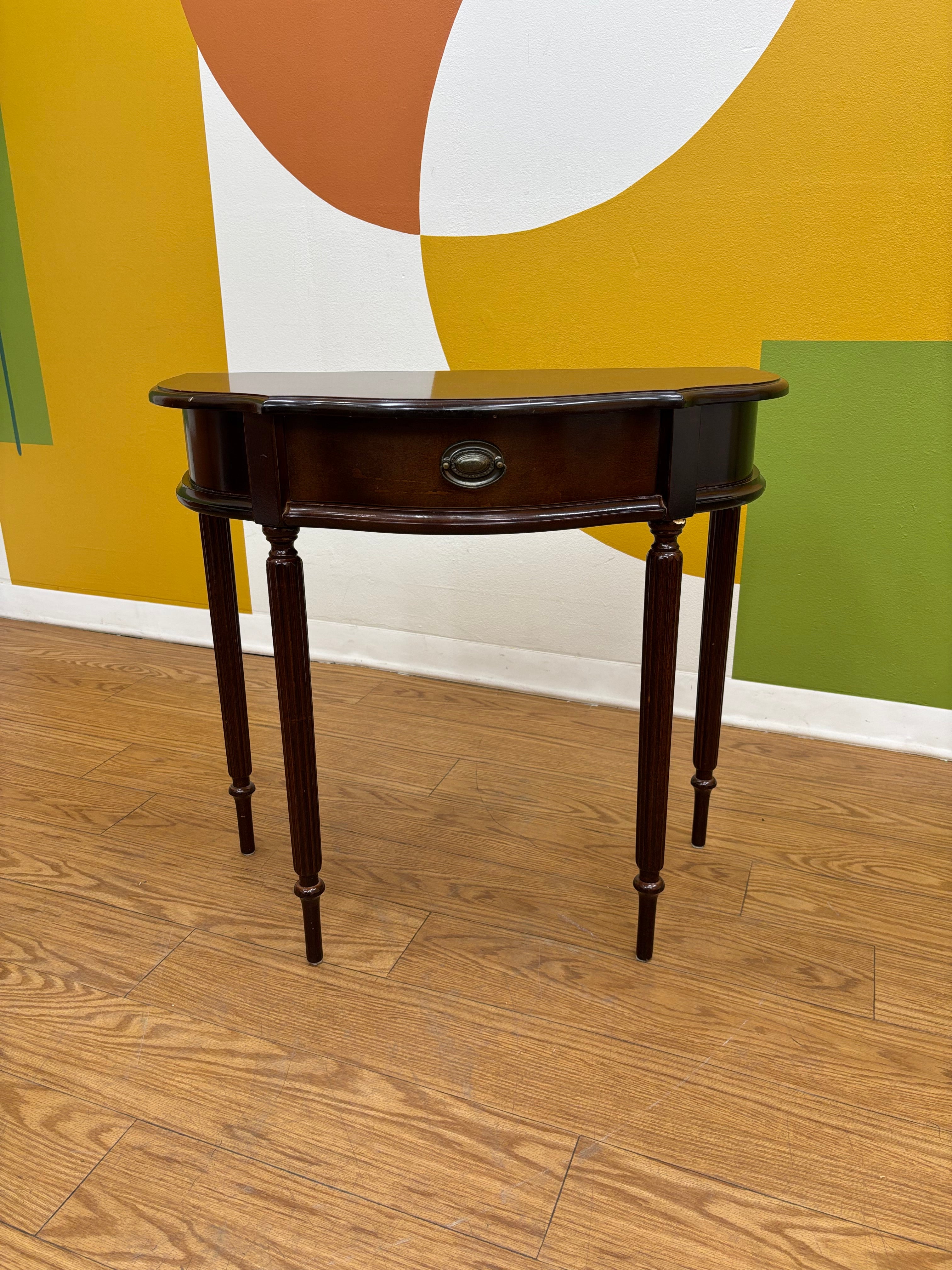 Wood Half Moon Table