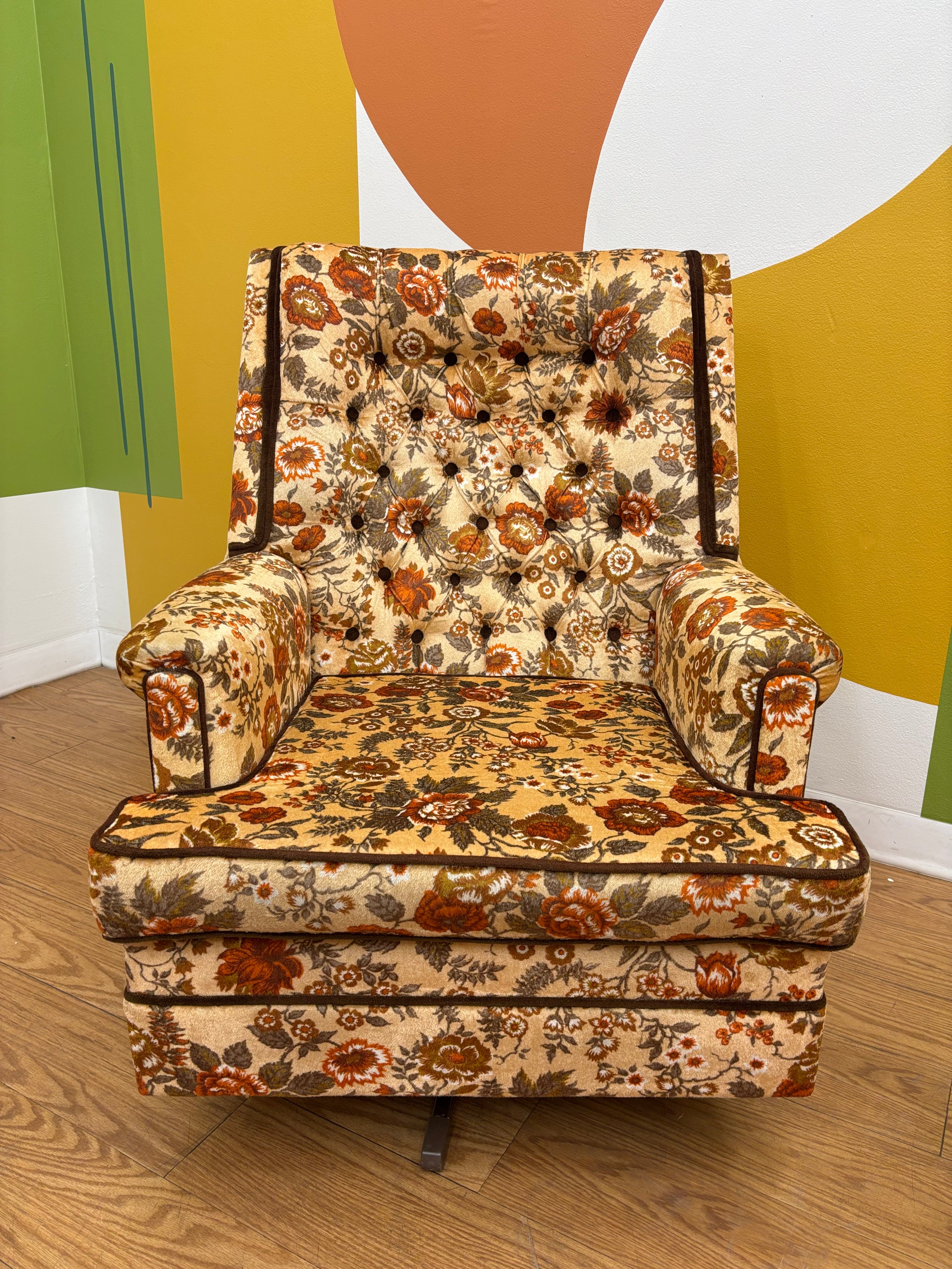 Floral Armchair & Ottoman